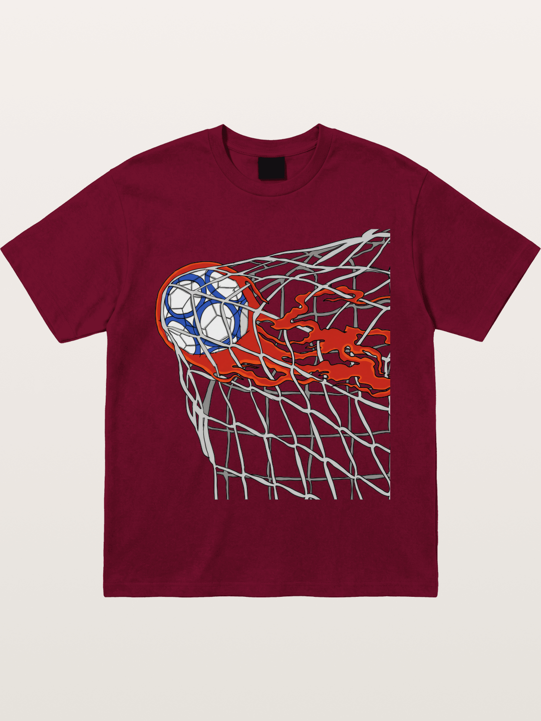 Flaming Goal Net Illustration Gildan T-shirt