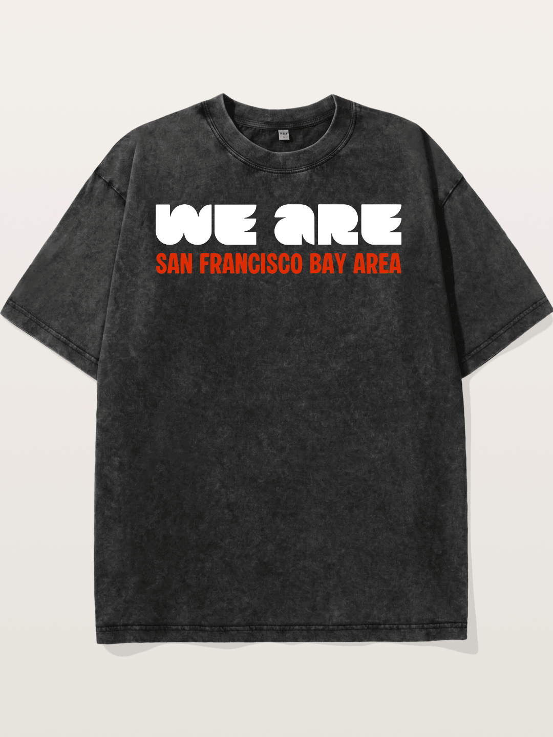 San Francisco Bay Area Red Text Washed T-shirt