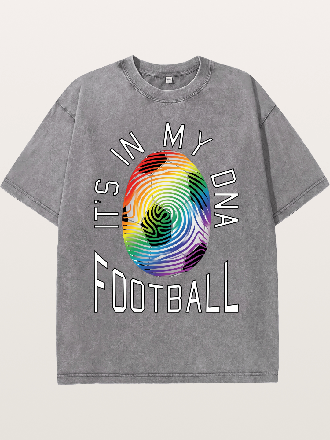 Football DNA Rainbow Print Washed T-shirt
