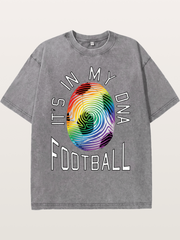 Football DNA Rainbow Print Washed T-shirt