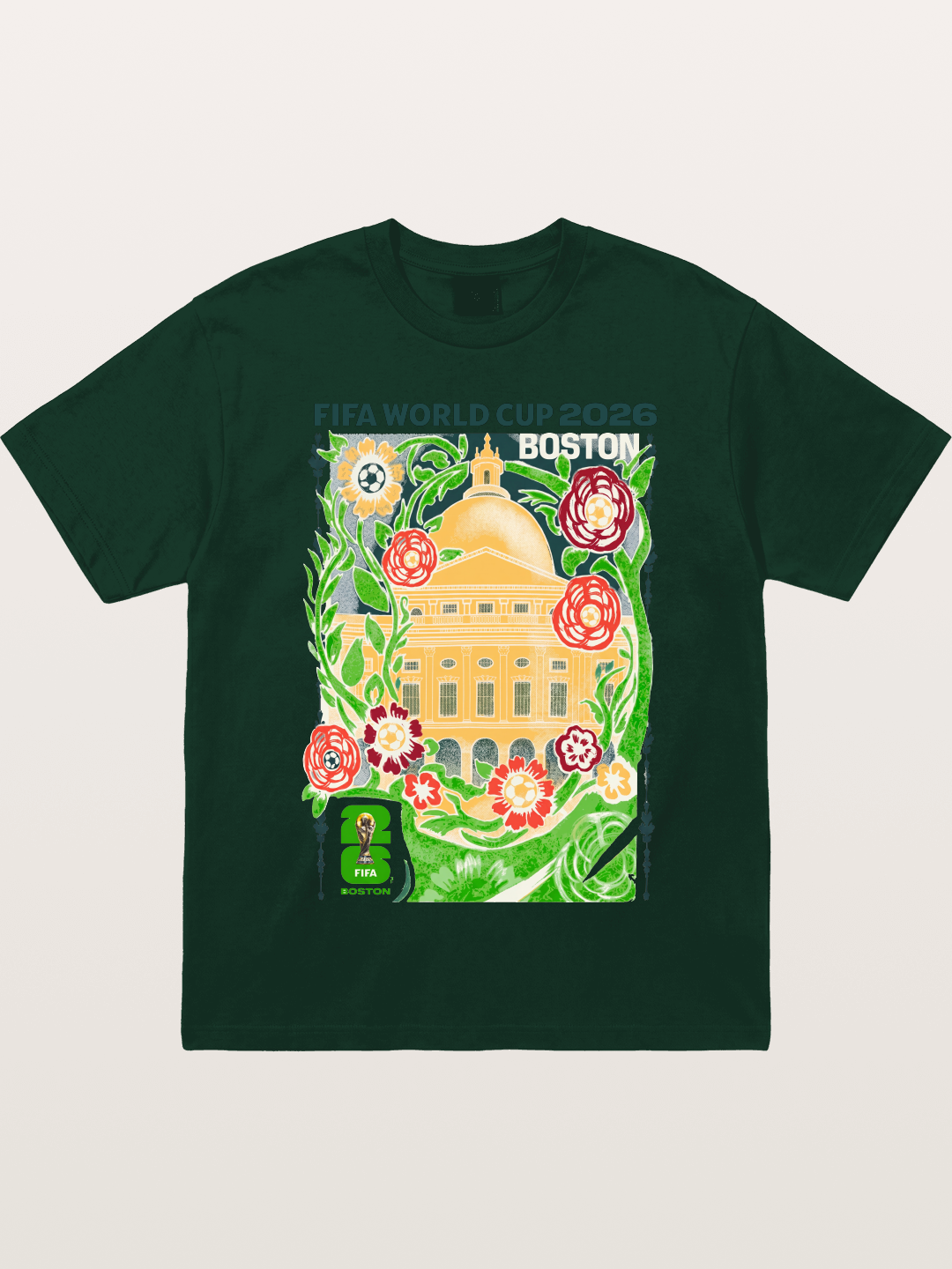 Boston WC 2026 Floral City Hall Art Gildan T-shirt