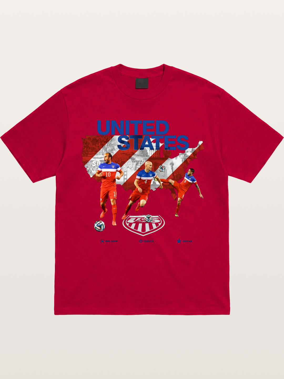 USA Soccer Stars On Map Outline Gildan T-shirt