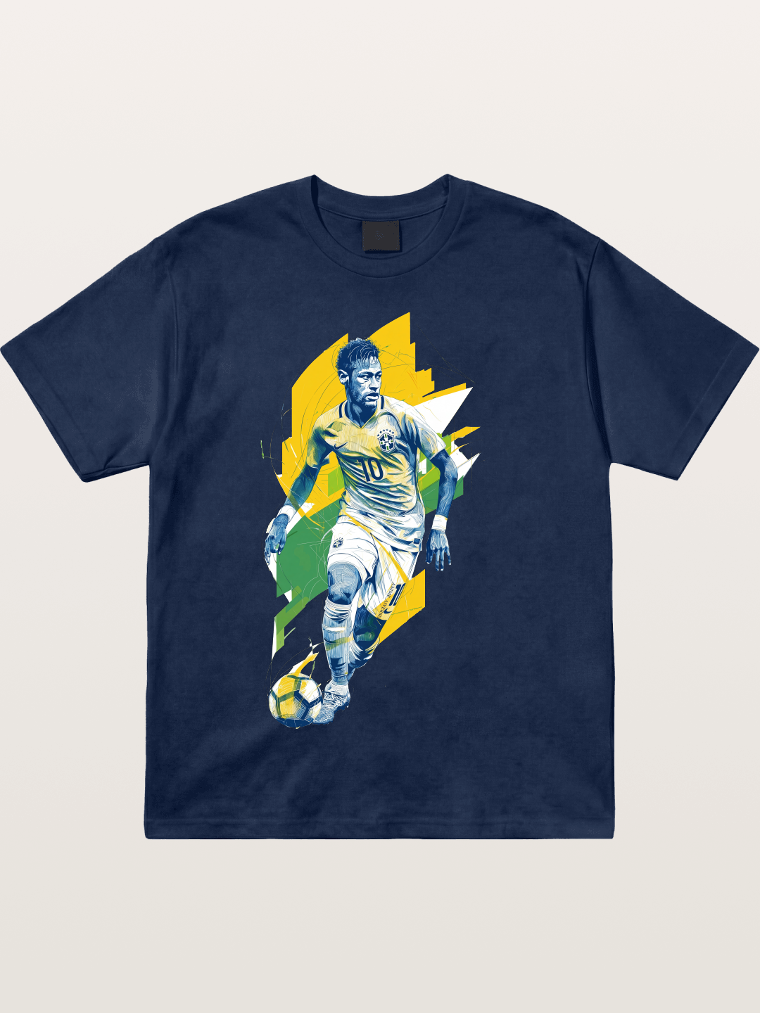 Neymar Brazil Geometric Print Cotton T-shirt