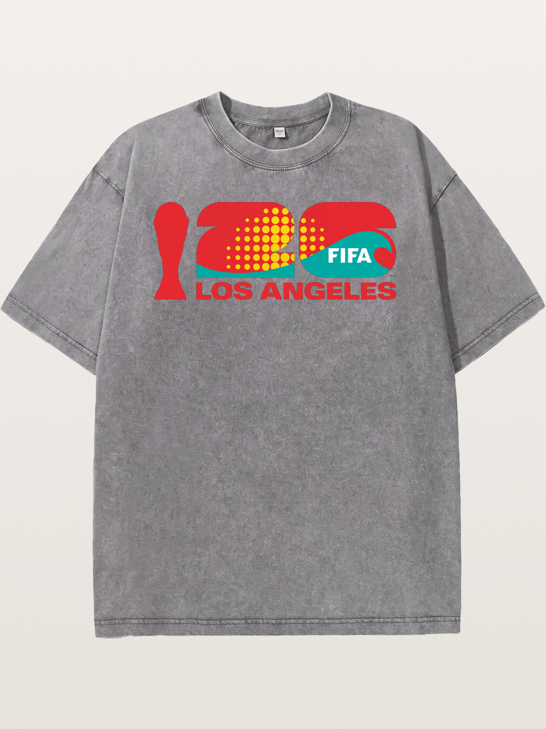 LA WC 2026 Geometric Dot Logo Washed T-shirt