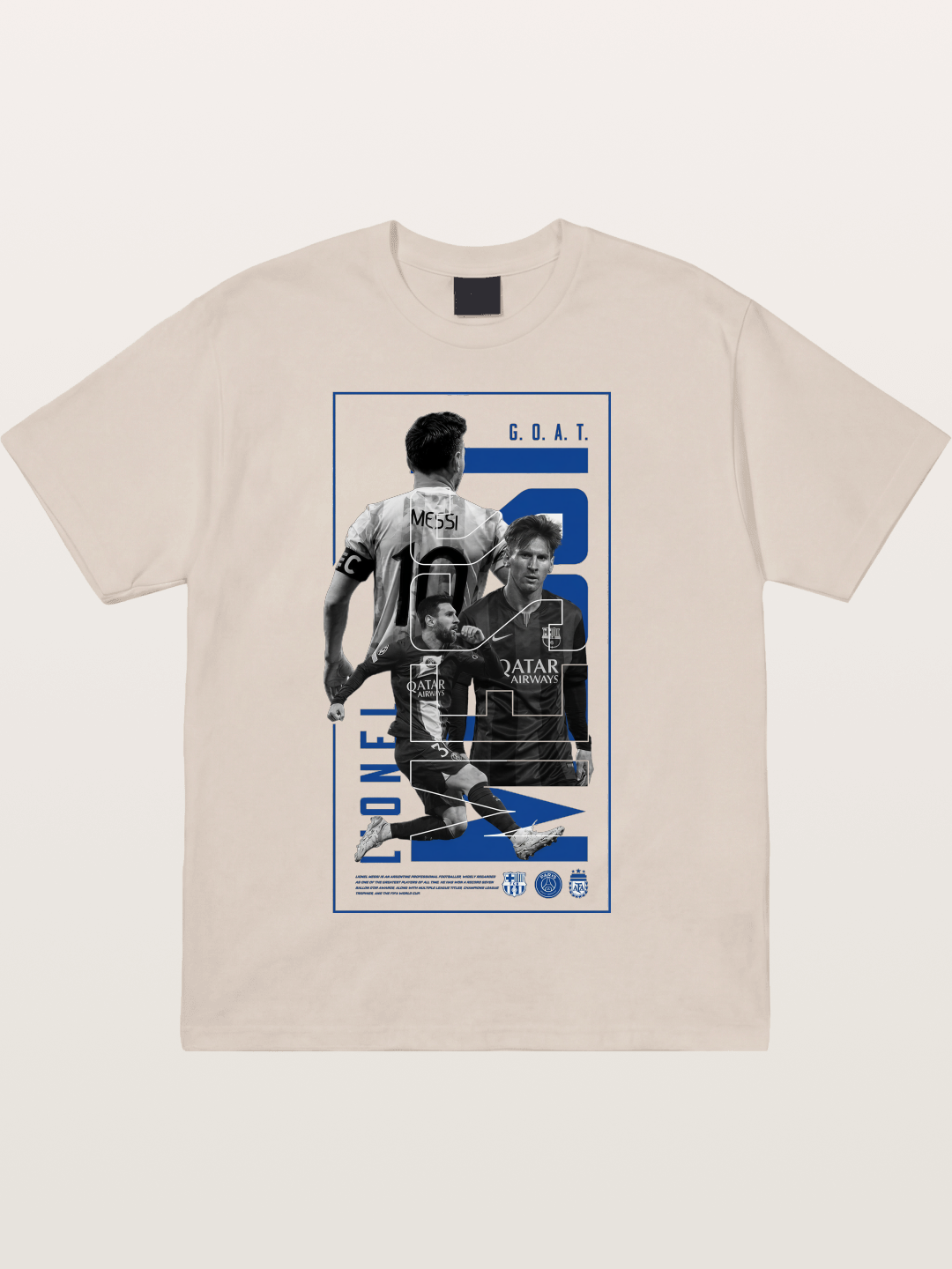 Messi GOAT Collage Poster Cotton T-shirt
