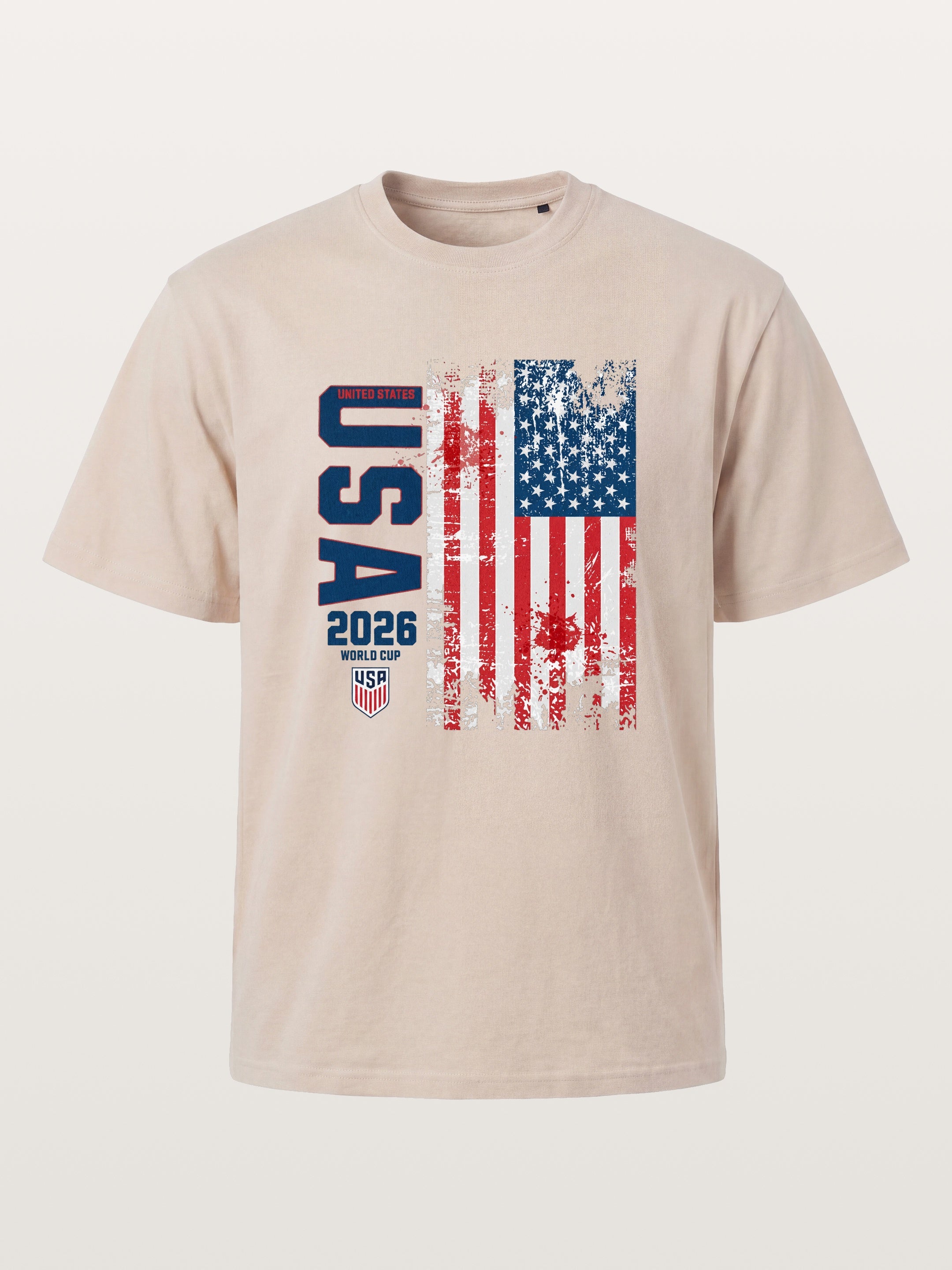 USA 2026 World Cup Grunge Print Cotton T-shirt