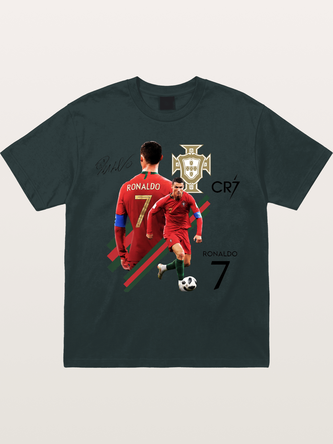 CR7 Portugal Crest Montage Gildan T-shirt