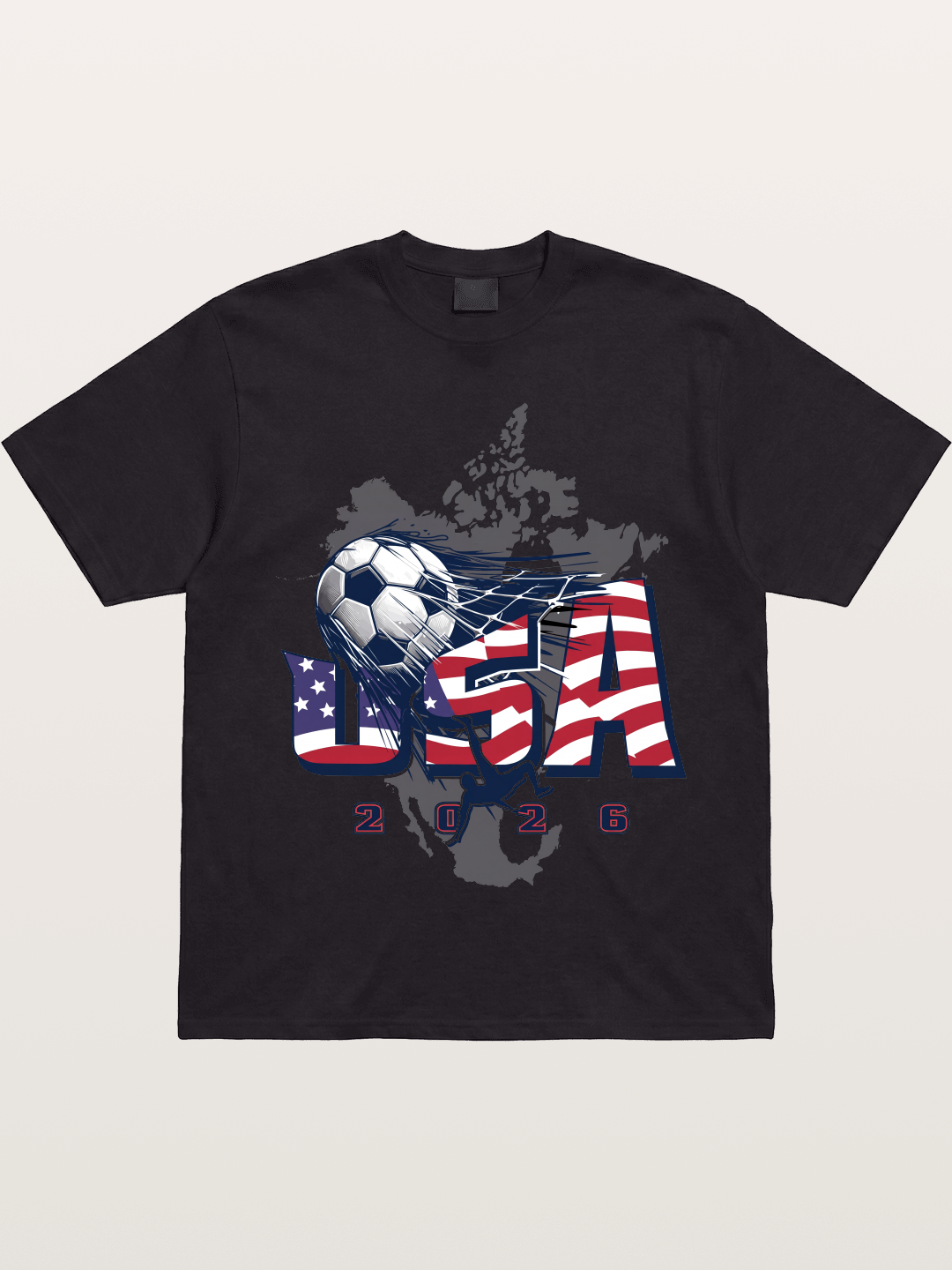 American Flag Soccer Map 2026 Gildan T-shirt