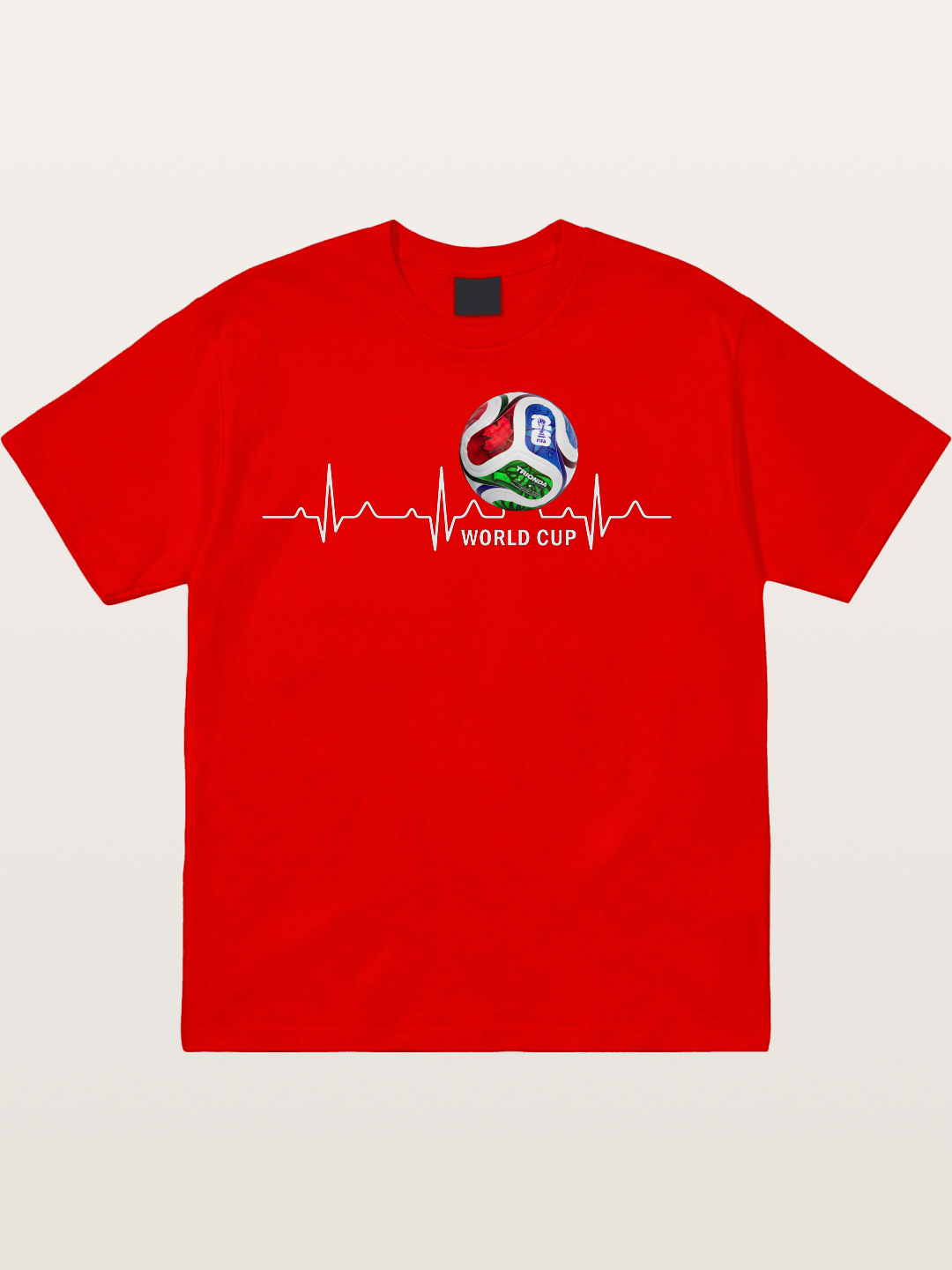 World Cup Soccer Heartbeat Graphic Cotton T-shirt
