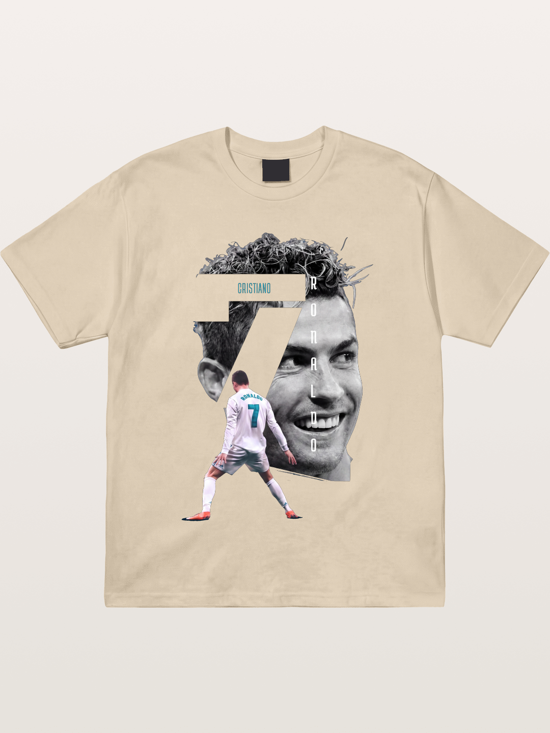 Cristiano Ronaldo 7 Number Montage Gildan T-shirt