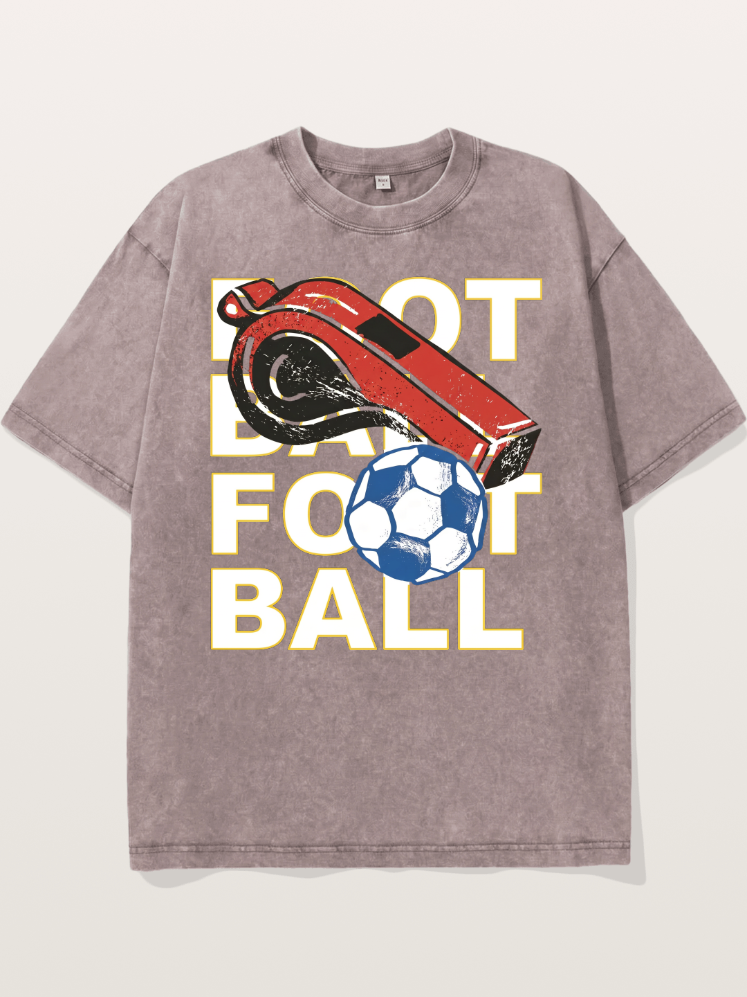 Retro Whistle Football Art Washed T-shirt