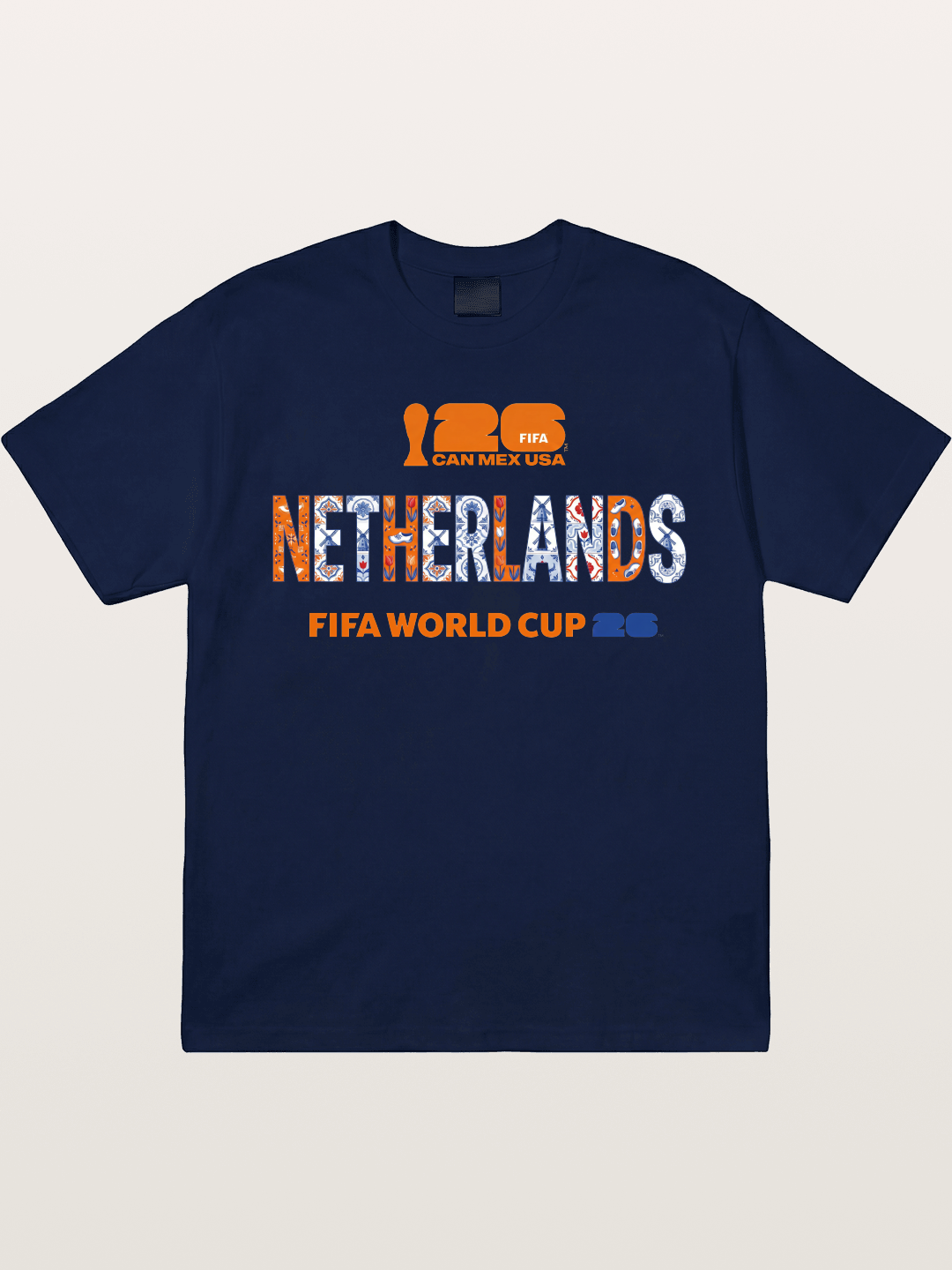 Netherlands 2026 Delft Blue Typo Gildan T-shirt