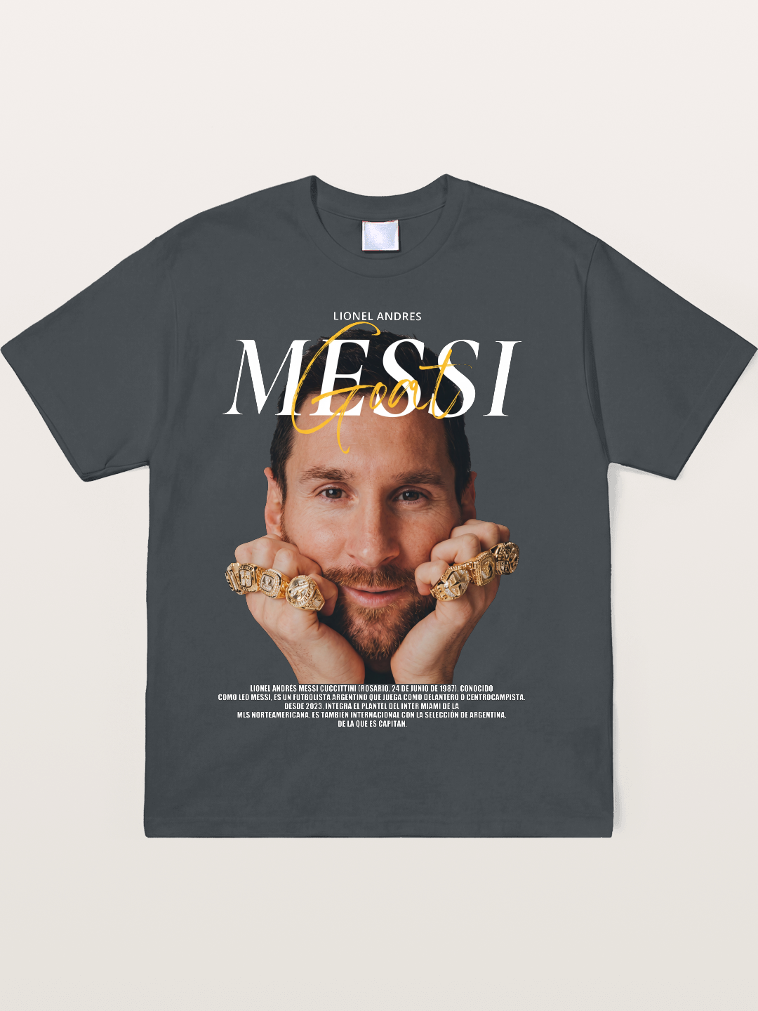 Messi GOAT Champion Rings Soft-Stay T-shirt
