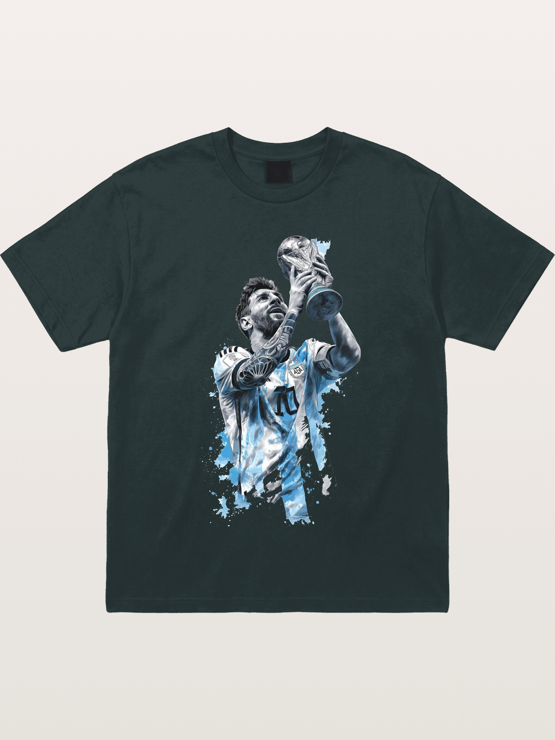 Messi WC Trophy Watercolor Gildan T-shirt