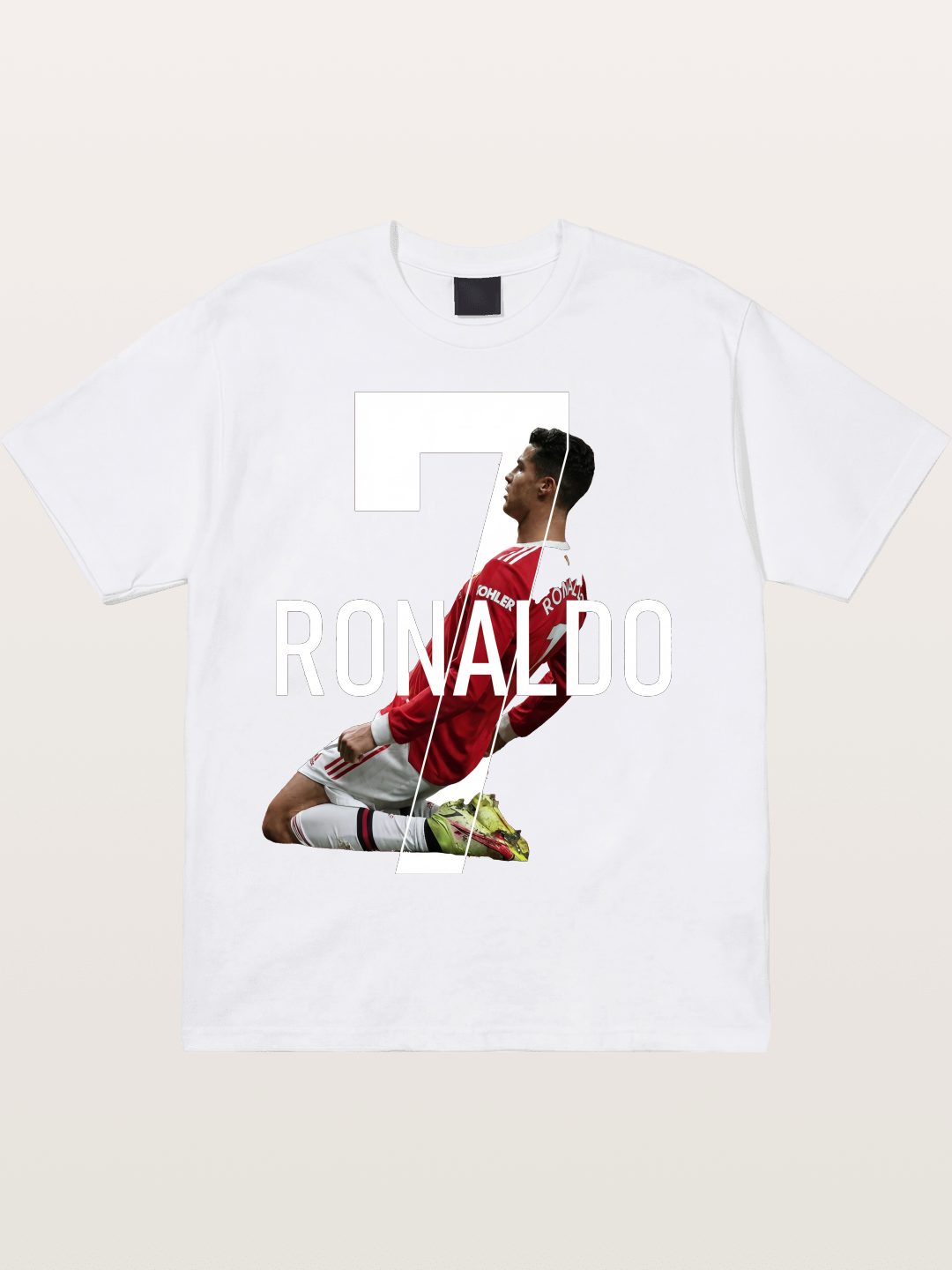 Ronaldo Red Jersey Celebration Pose Cotton T-shirt
