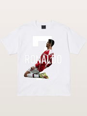 Ronaldo Red Jersey Celebration Pose Cotton T-shirt