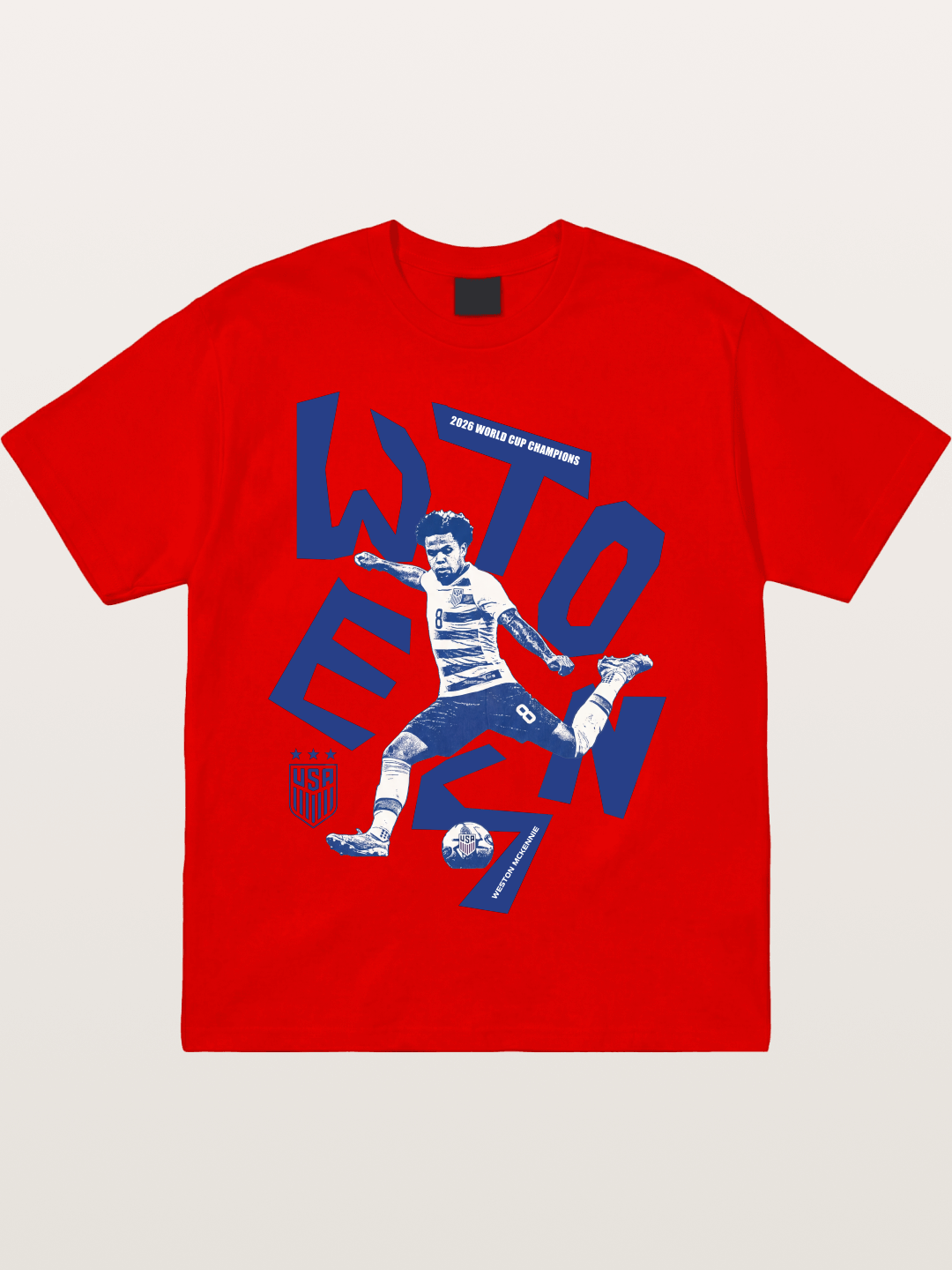 Weston Mckennie Bold USA Lettering Cotton T-shirt