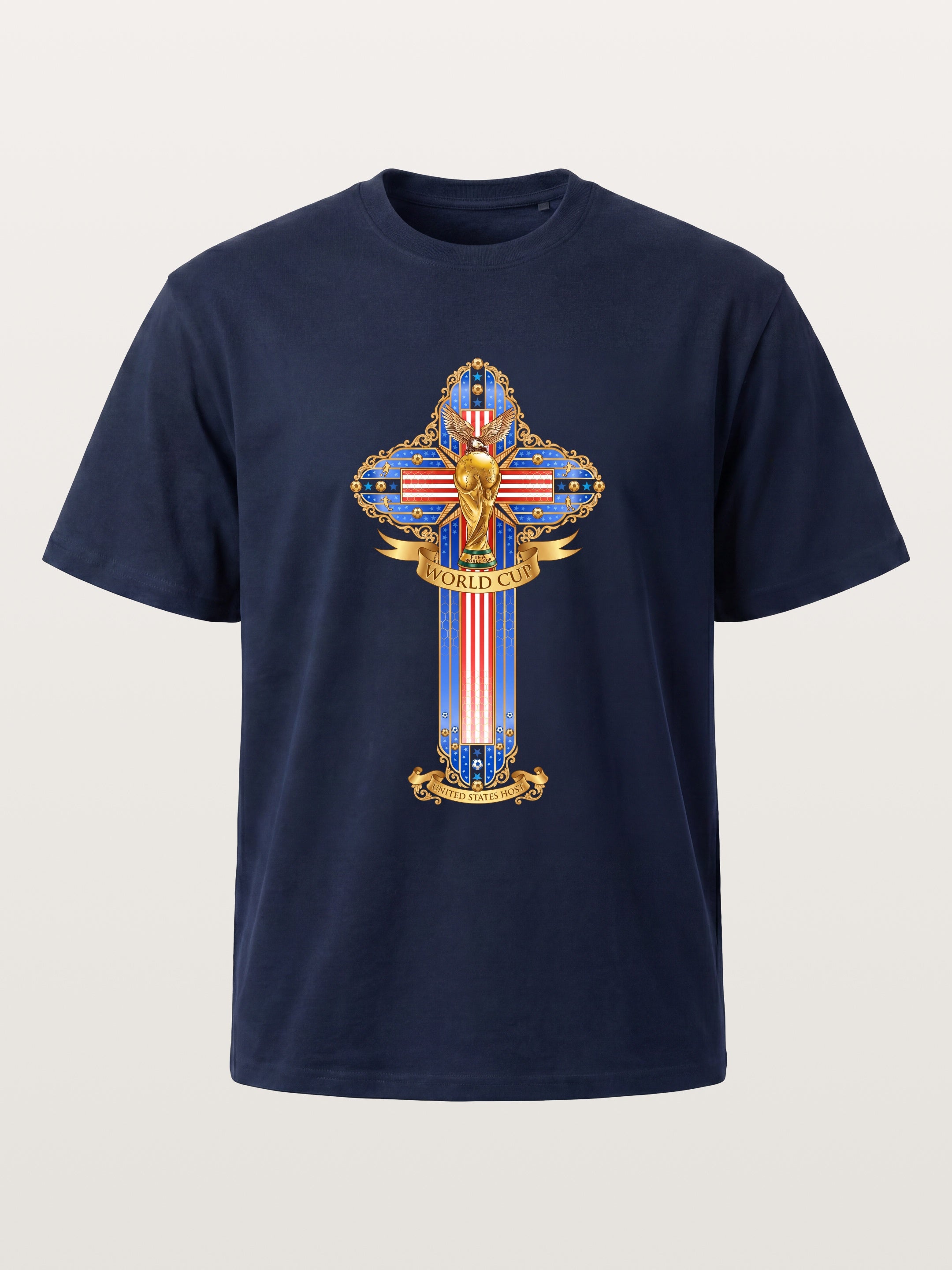 USA Cross World Cup Trophy Card Cotton T-shirt