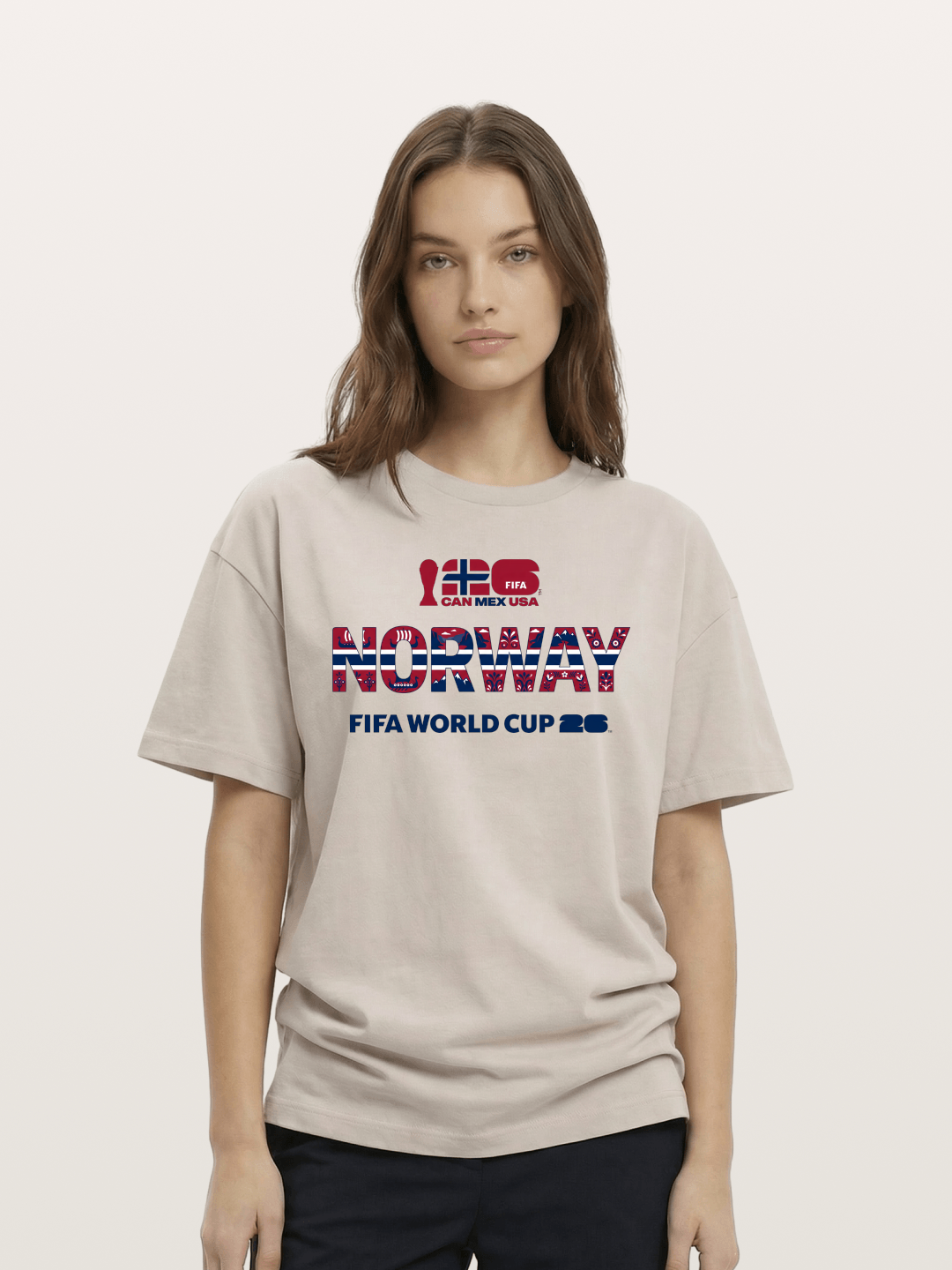 Norway 2026 Folk Pattern Print Cotton T-shirt