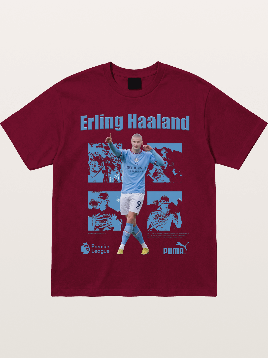 Haaland Premier League Poster Gildan T-shirt