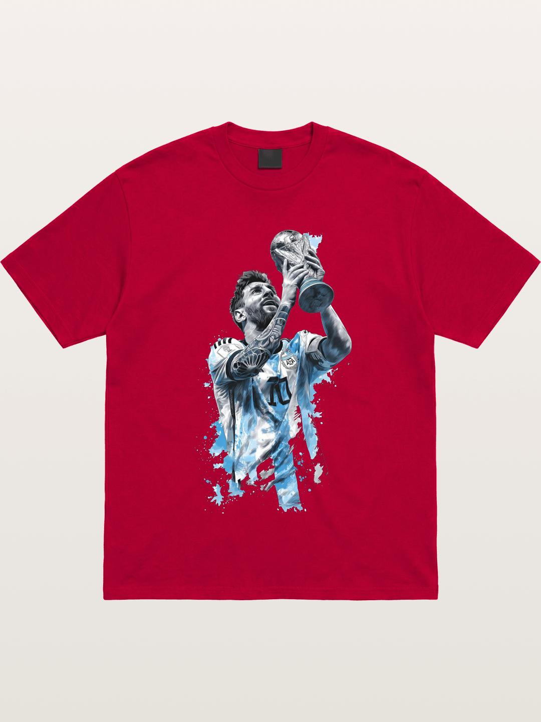 Messi WC Trophy Watercolor Gildan T-shirt