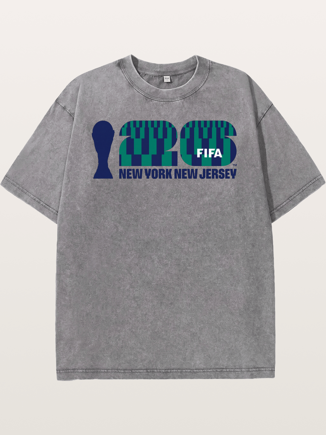 NYNJ WC 2026 Blue Geometric Logo Washed T-shirt