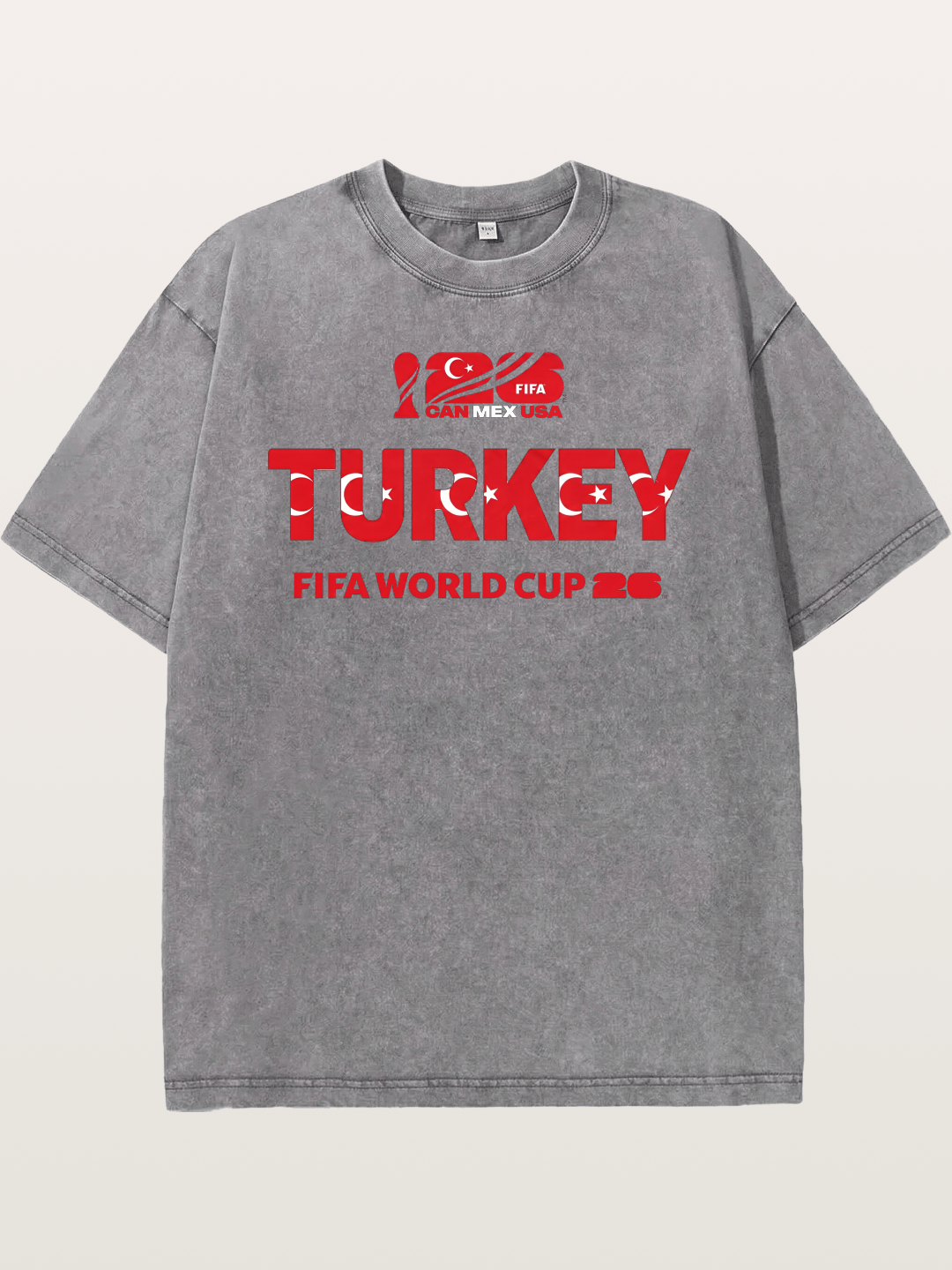 Turkey 2026 Crescent Star Design Washed T-shirt