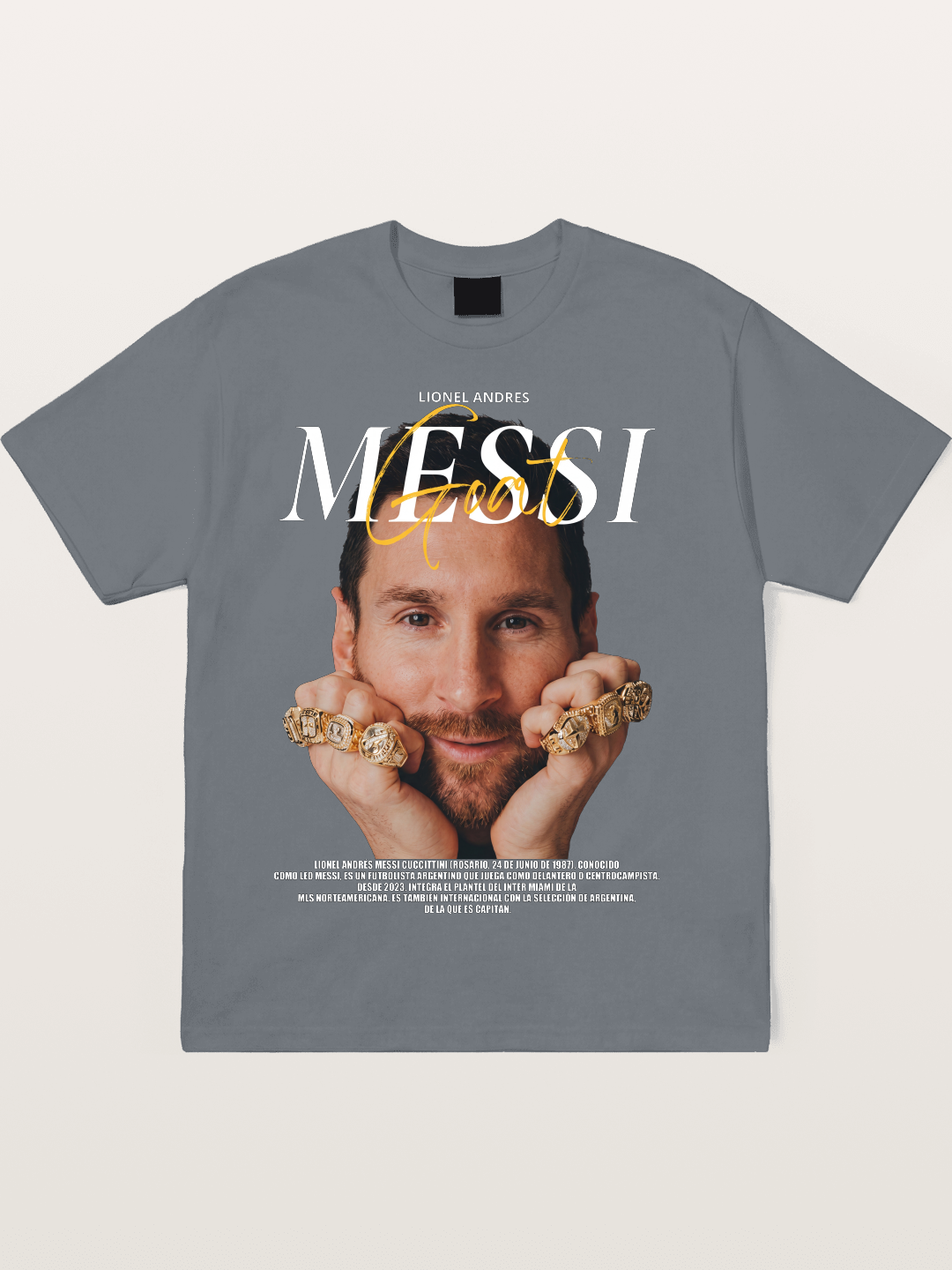 Messi GOAT Champion Rings Cotton T-shirt