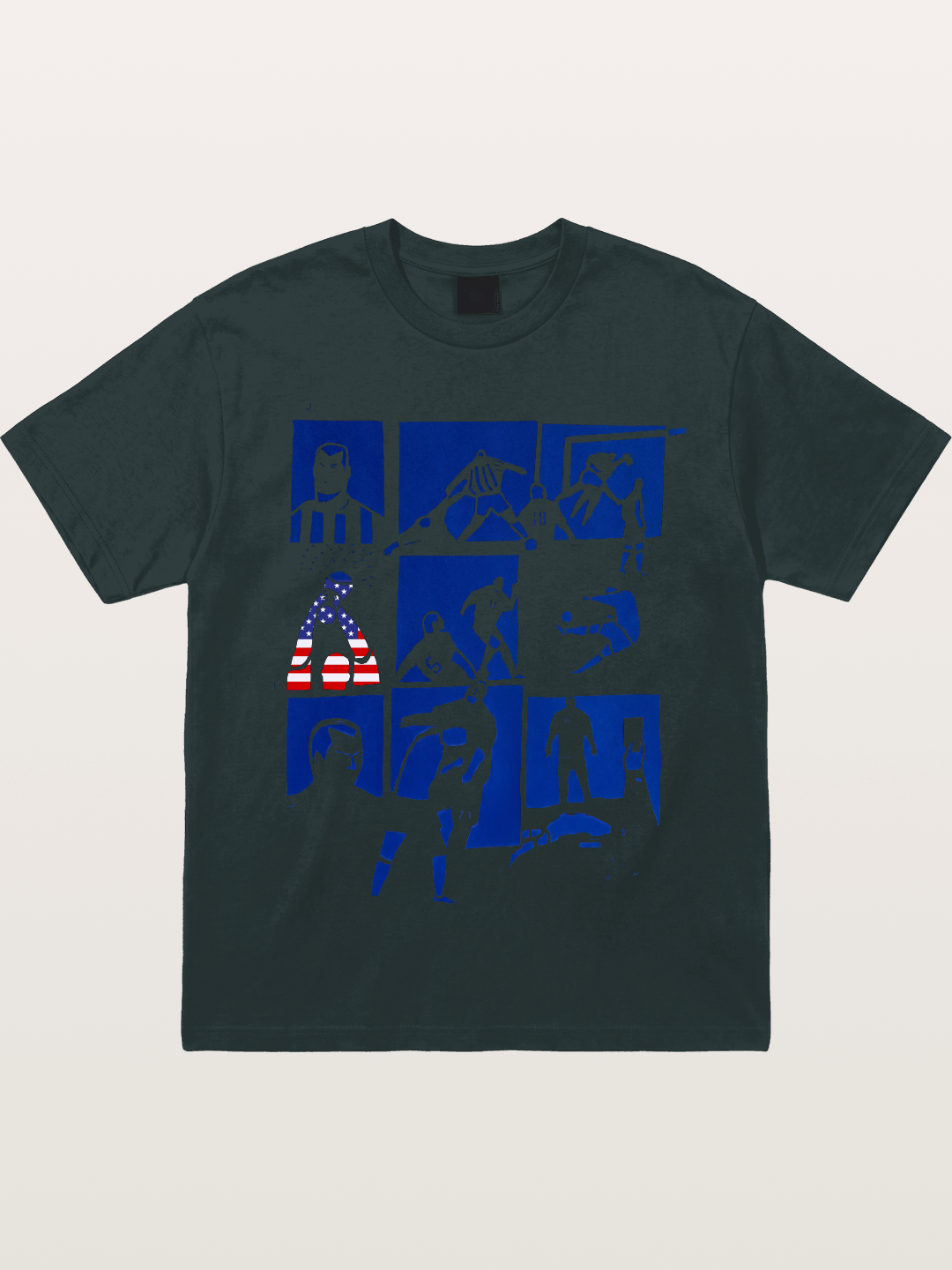 USA Soccer Player Silhouette Grid Gildan T-shirt