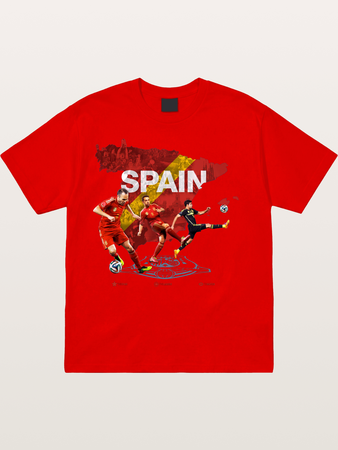 Spain National Team Players Collage Cotton T-shirt