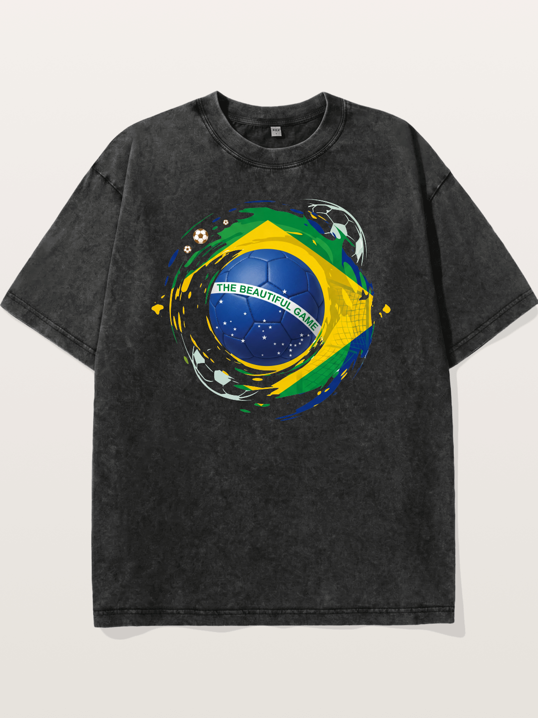 The Beautiful Game Brazil Print Washed T-shirt