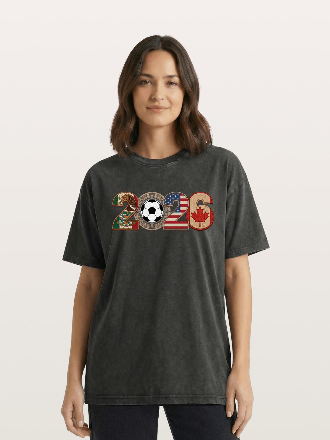 2026 WC Tribal Flag Design Washed T-shirt