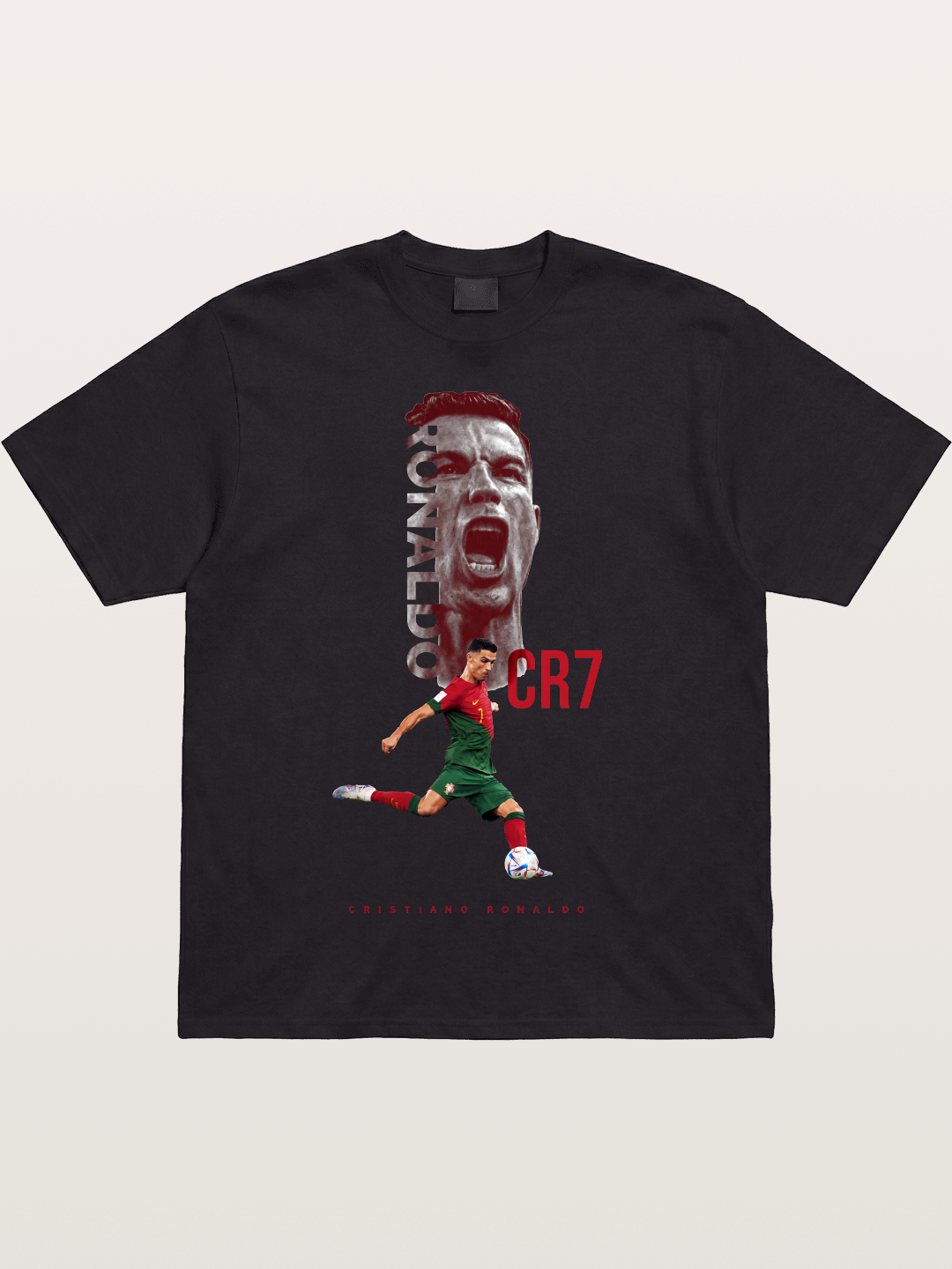 CR7 Portugal Action Print Cotton T-shirt
