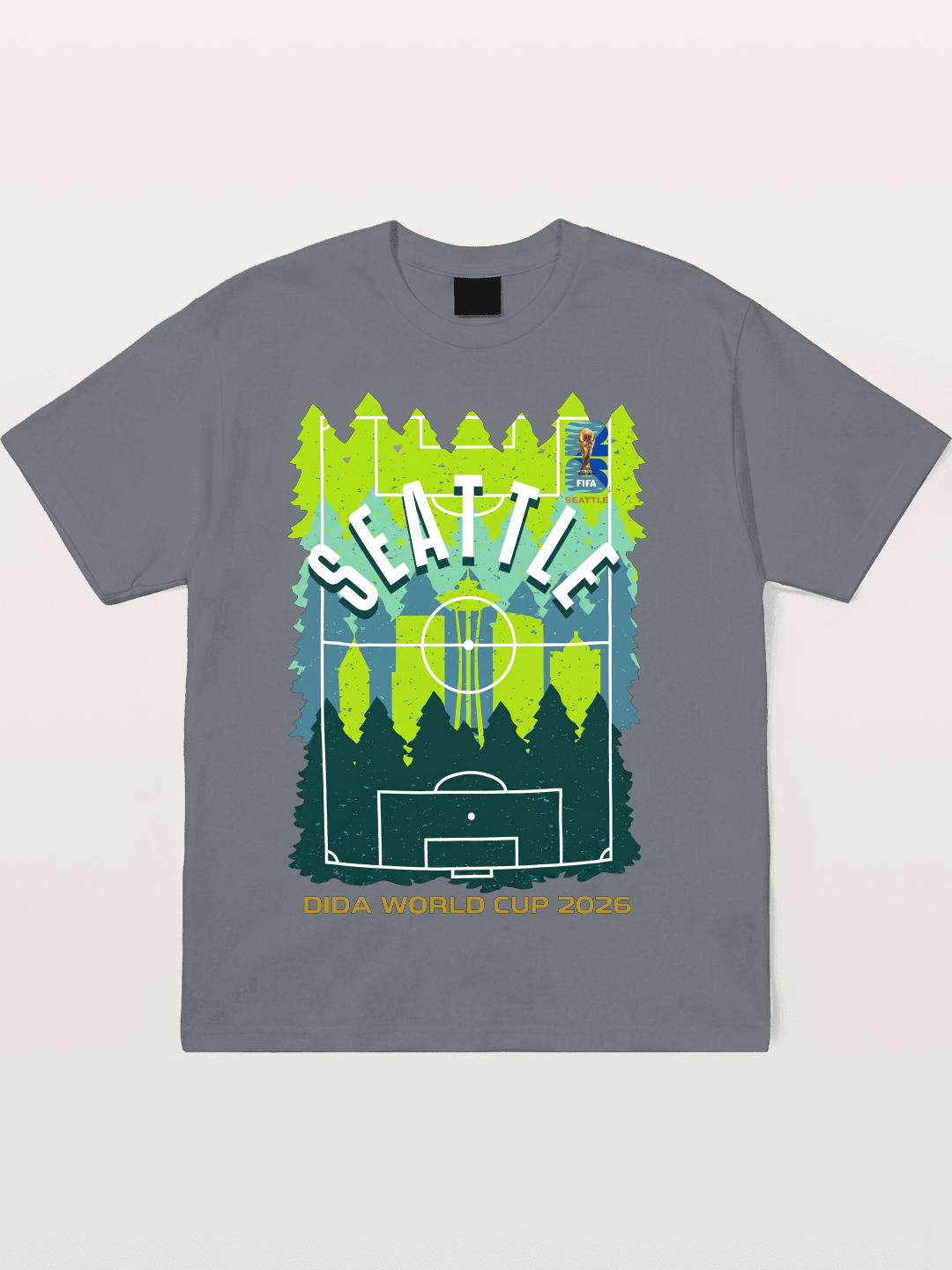 Seattle WC 2026 Forest Soccer Pitch Cotton T-shirt