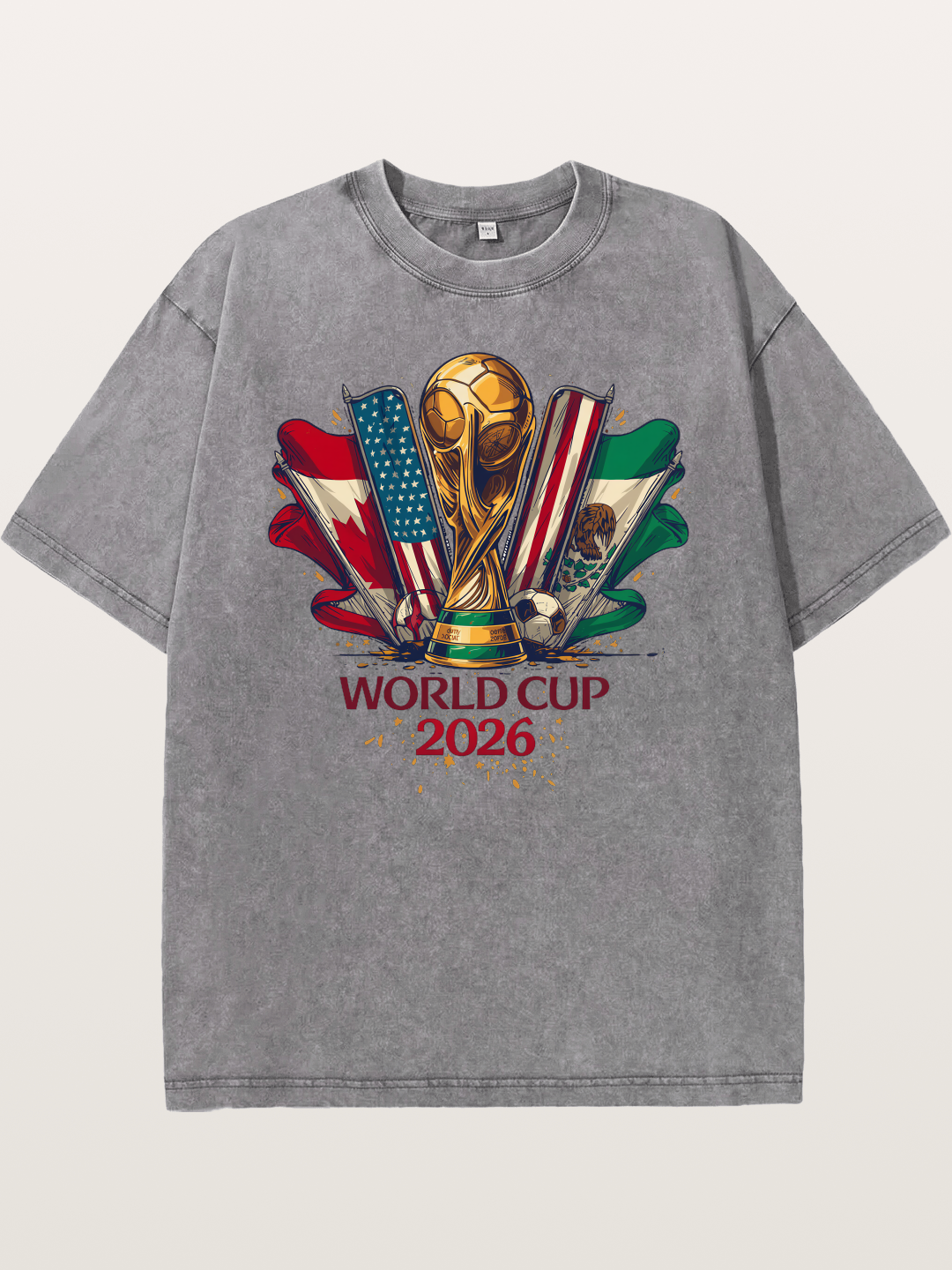 2026 WC World Flags Poster Washed T-shirt