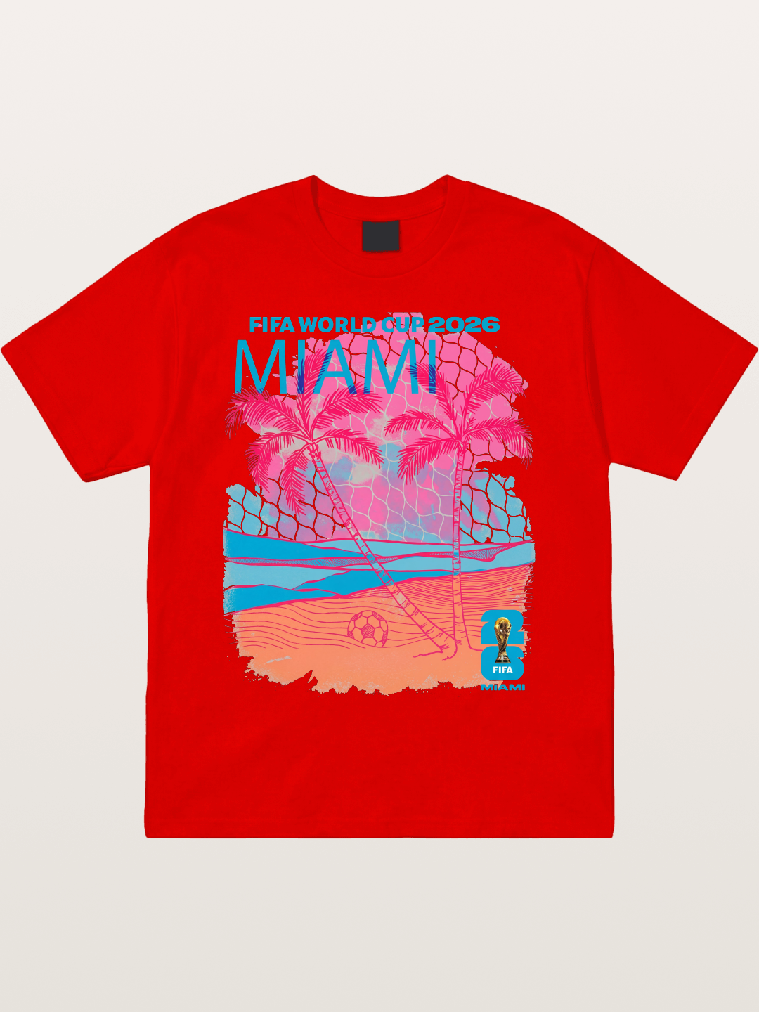 Miami WC 2026 Tropical Sunset Beach Cotton T-shirt
