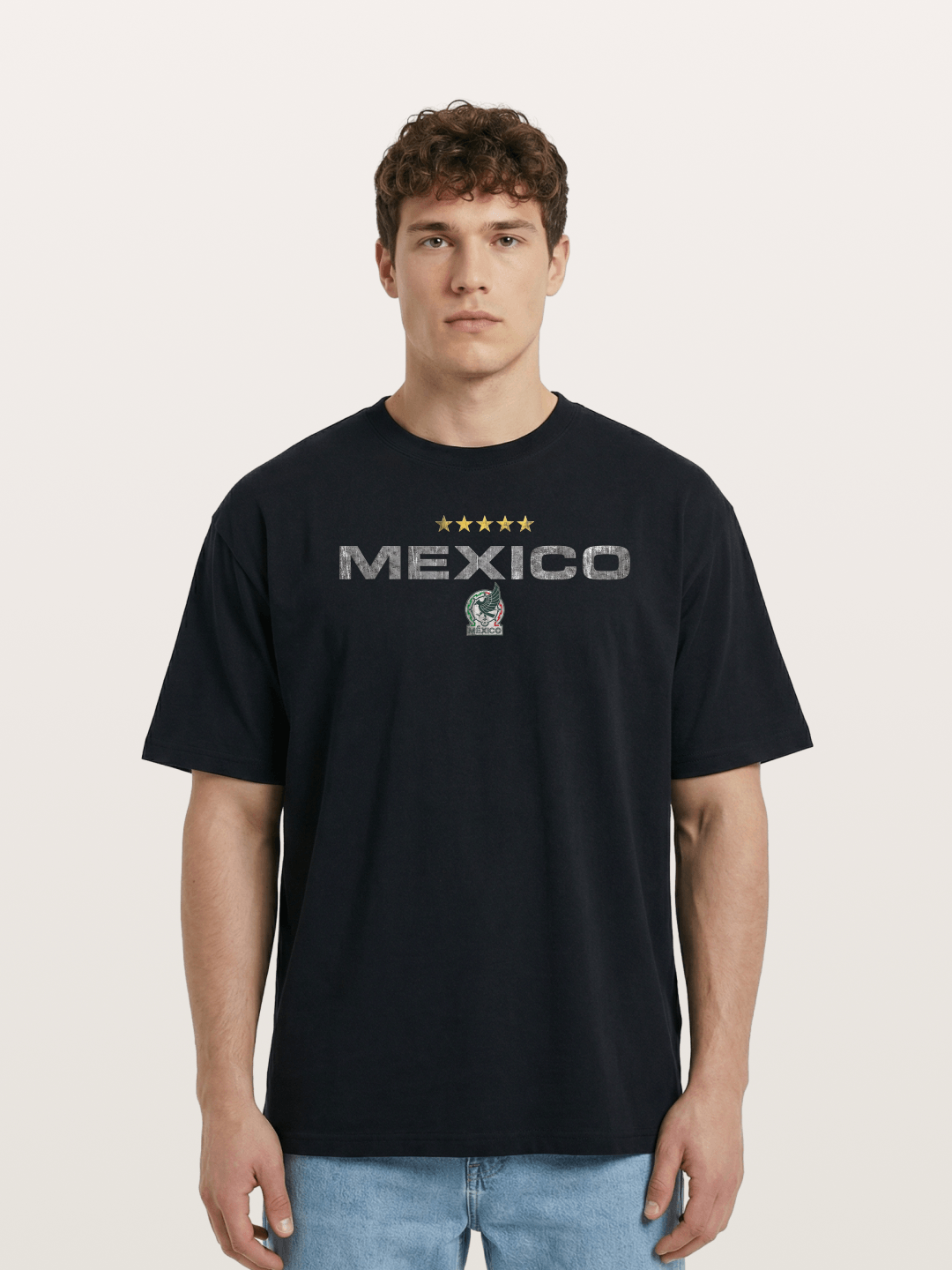 Mexico Football Retro Logo Cotton T-shirt