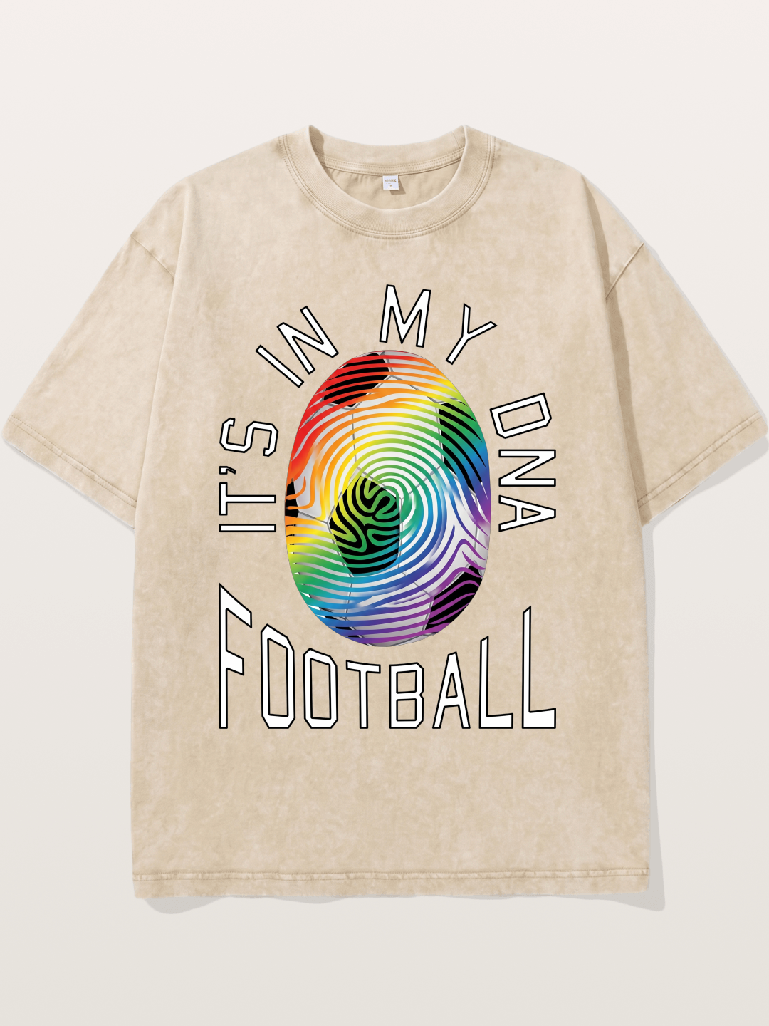 Football DNA Rainbow Print Washed T-shirt