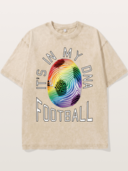 Football DNA Rainbow Print Washed T-shirt