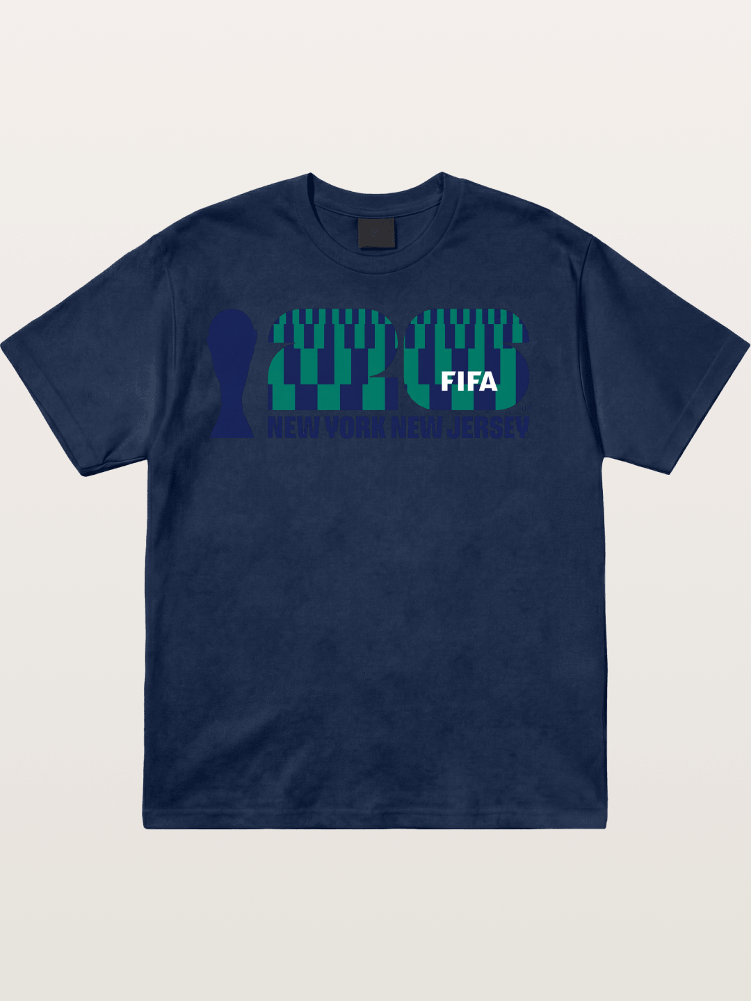 NYNJ WC 2026 Blue Geometric Logo Cotton T-shirt