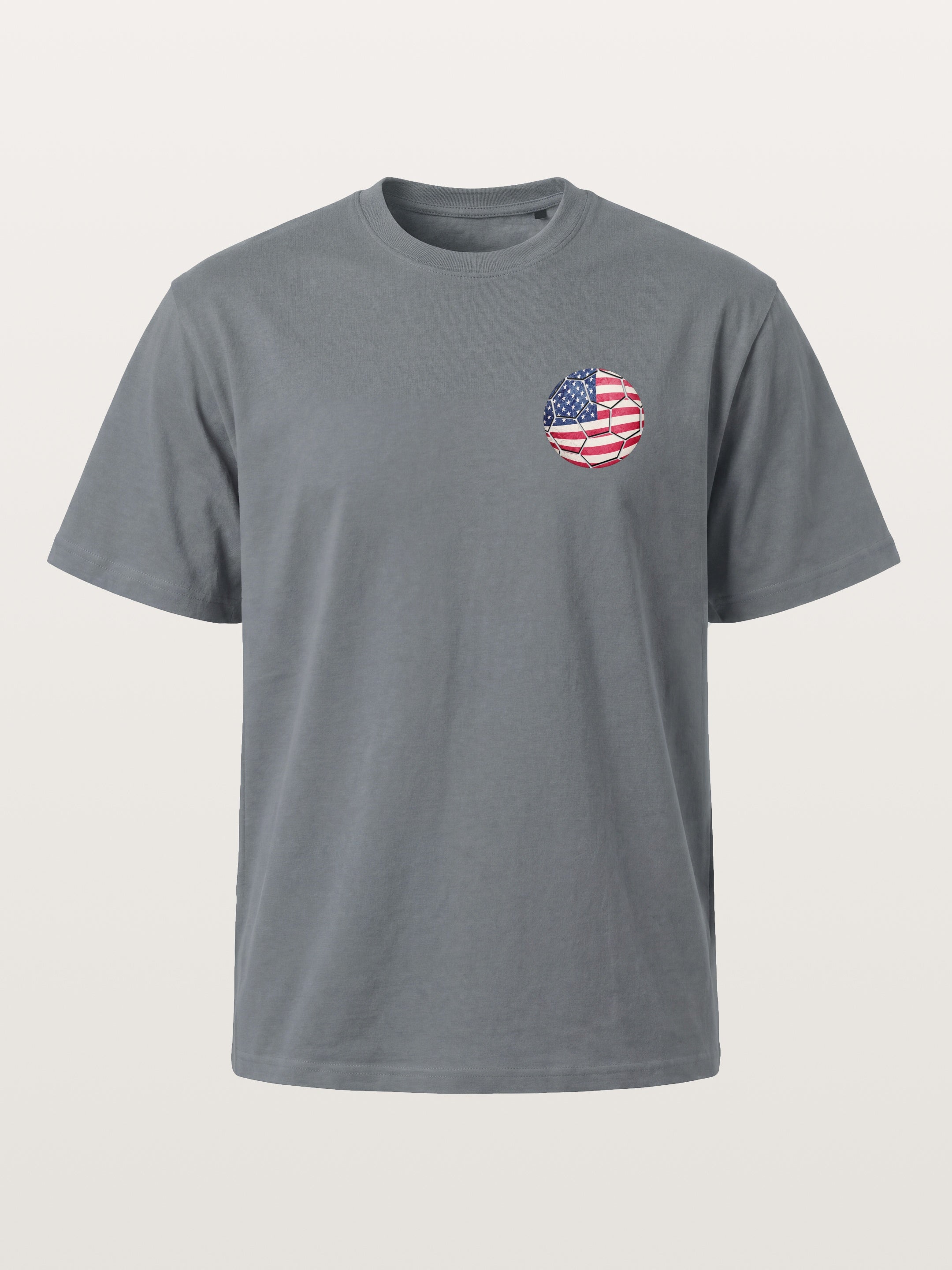 USA Flag Soccer Ball Art Cotton T-shirt