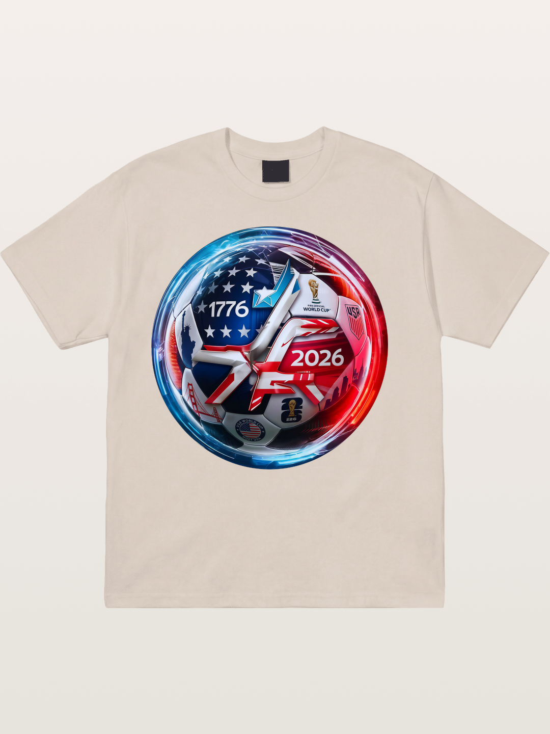 2026 USA Soccer Ball Poster Cotton T-shirt