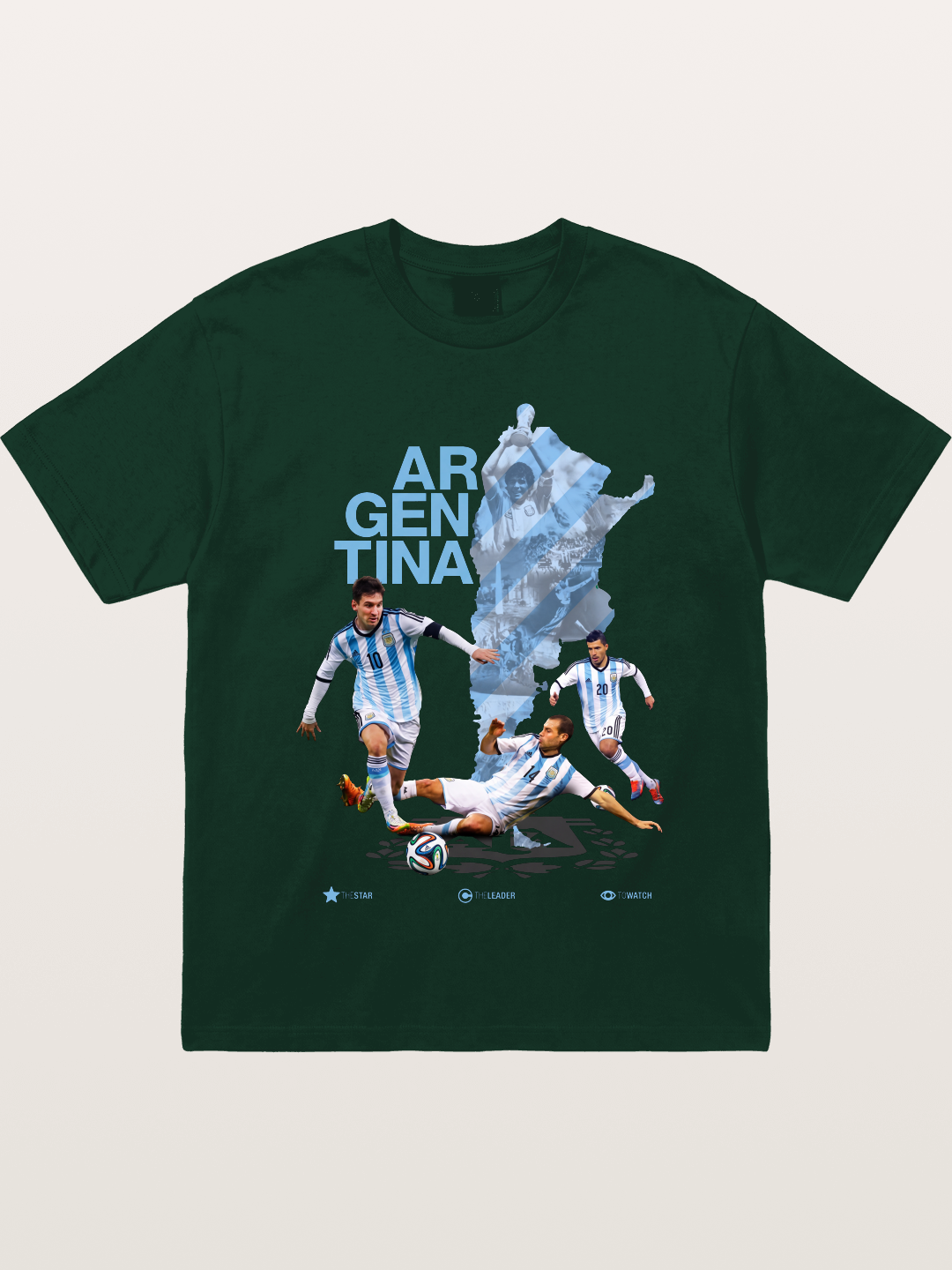 Argentina Soccer Legends Map Layout Gildan T-shirt