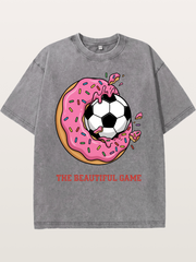 Donut Soccer Sweet Game Art Washed T-shirt