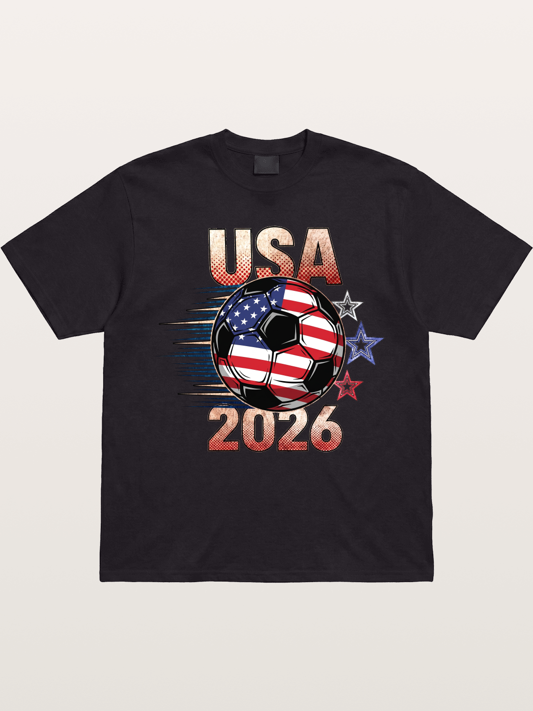 USA 2026 American Flag Soccer Ball Gildan T-shirt