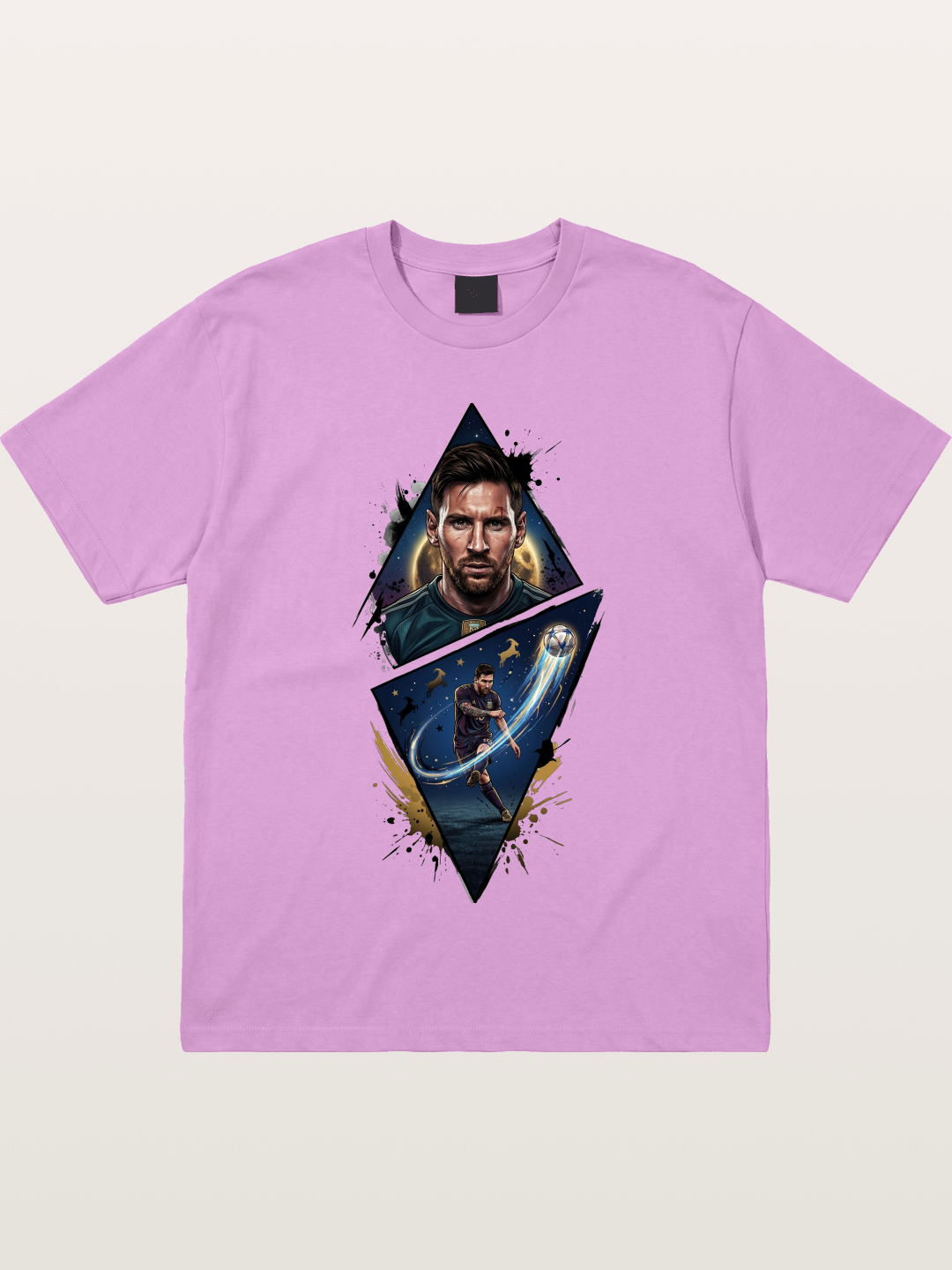 Lionel Messi Split Portrait Art Gildan T-shirt