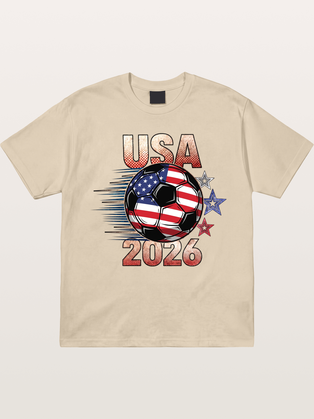 USA 2026 American Flag Soccer Ball Gildan T-shirt