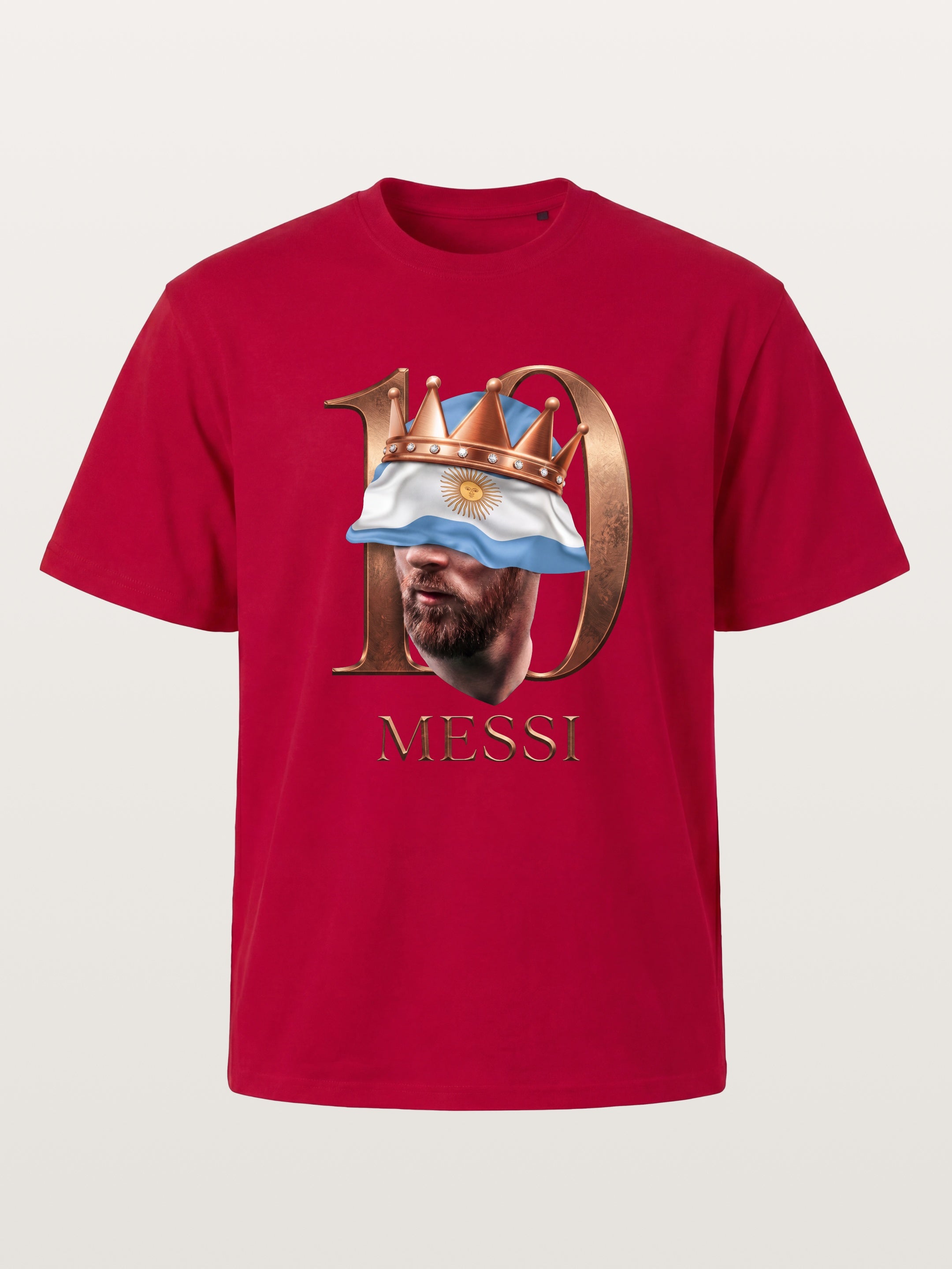 Messi Crown Argentina Flag Art Gildan T-shirt