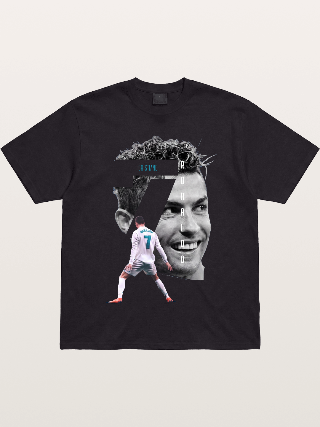 Cristiano Ronaldo 7 Number Montage Gildan T-shirt