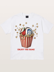 Soccer Ball in Popcorn Bucket Cotton T-shirt